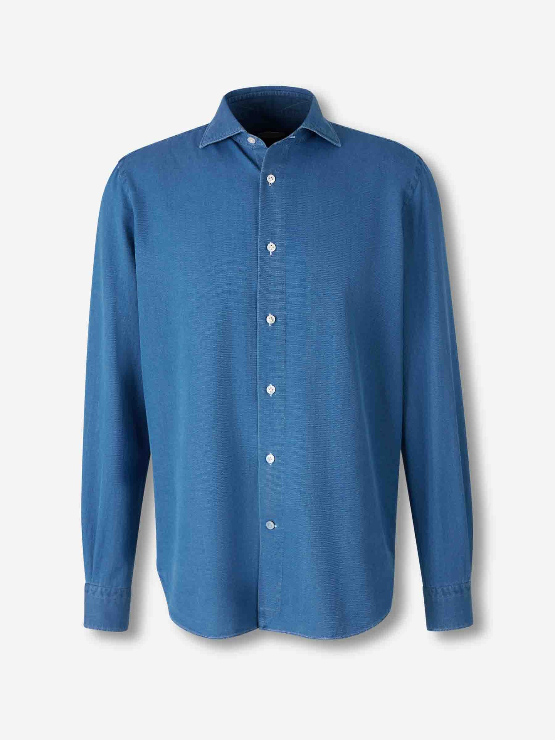 Outlet online Vincenzo di Ruggiero Hombre Camisa Vestir color Azul Marino sku 531-006573 02 - Foto 1