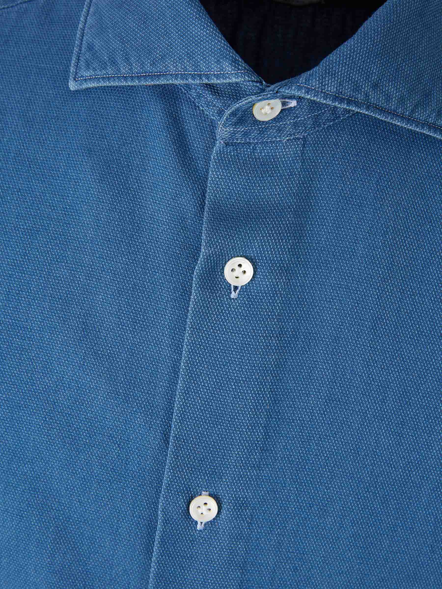 Outlet online Vincenzo di Ruggiero Hombre Camisa Vestir color Azul Marino sku 531-006573 02 - Foto 3