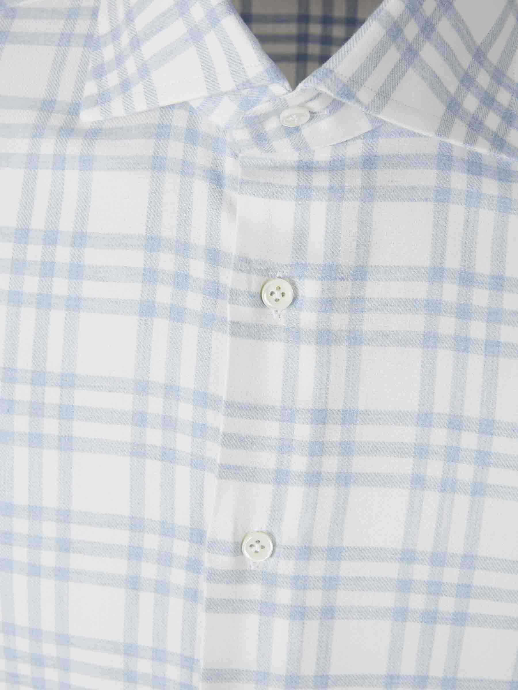 Outlet online Santa Eulalia Hombre Camisa Cuadros Algodón color Azul Celeste sku 531-006585 01 - Foto 3