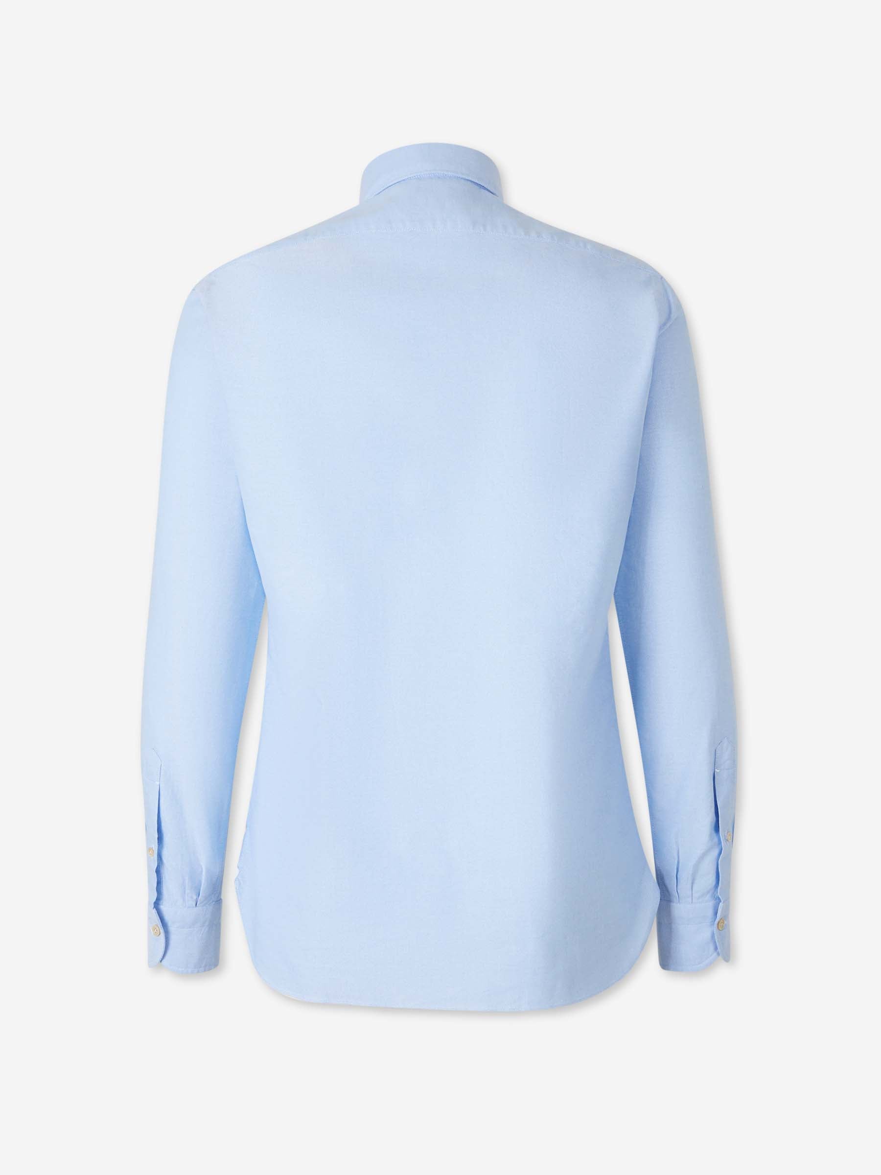 Outlet online Borrelli Hombre Camisa Lisa Algodón color Azul Celeste sku 531-006604 01 - Foto 2