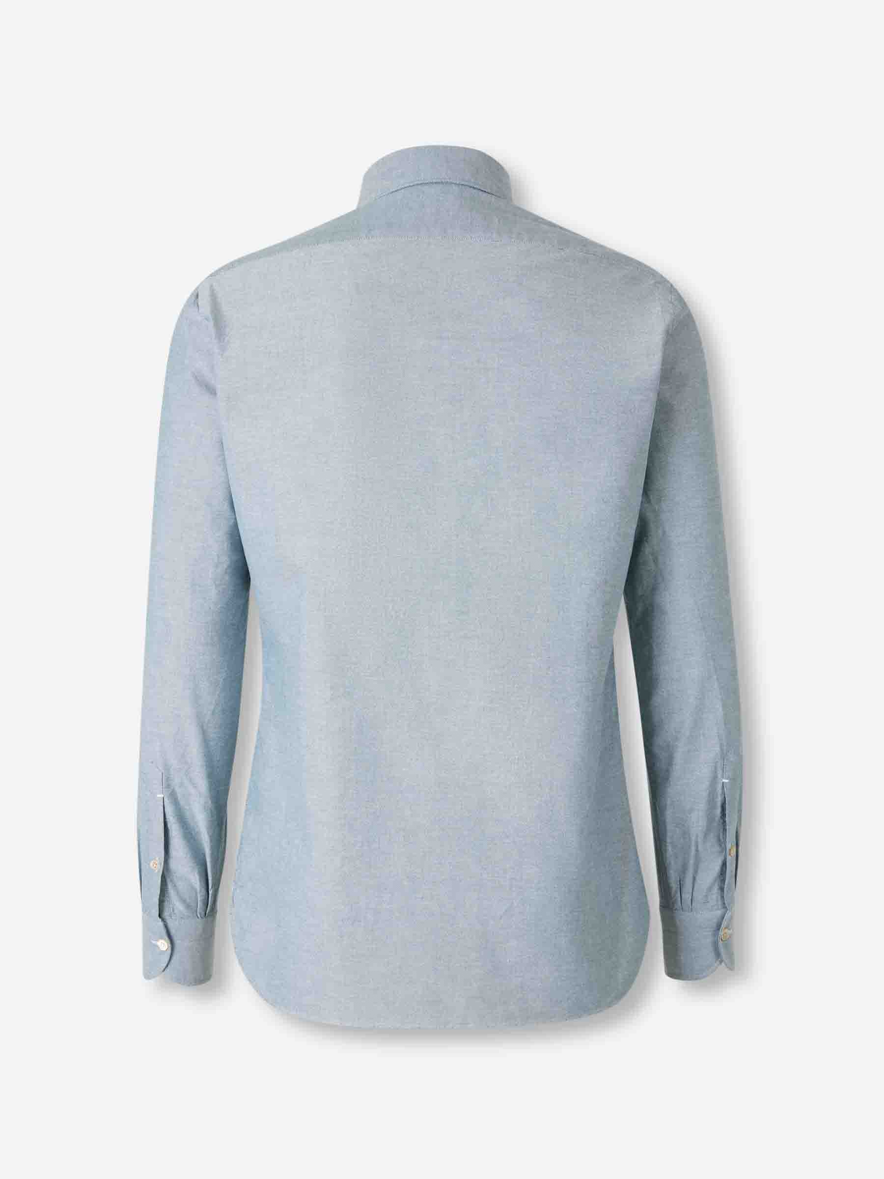 Outlet online Borrelli Hombre Camisa Lisa Algodón color Azul Celeste sku 531-006604 02 - Foto 2