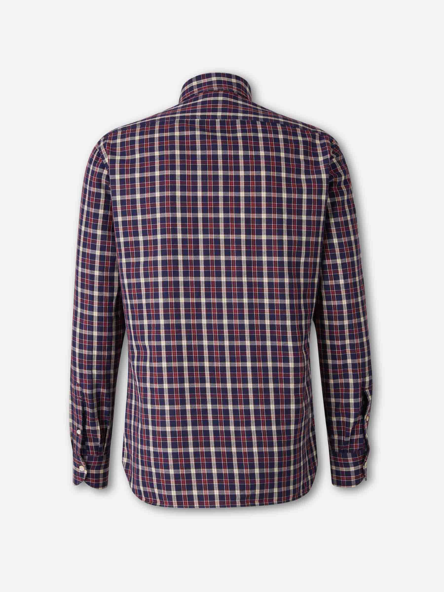 Outlet online Borrelli Hombre Camisa Motivo Cuadros color Burdeos sku 531-006605 03 - Foto 2