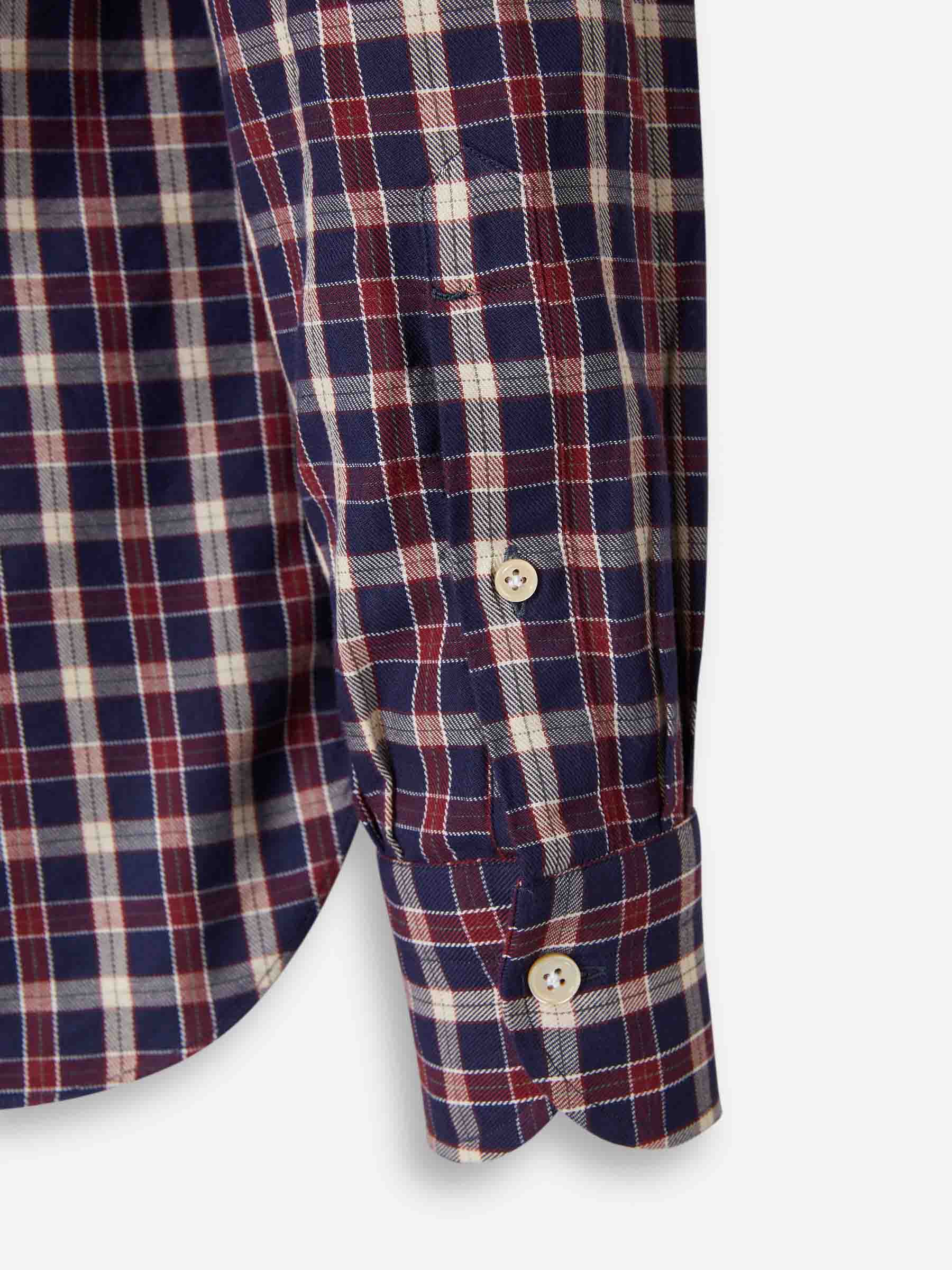 Outlet online Borrelli Hombre Camisa Motivo Cuadros color Burdeos sku 531-006605 03 - Foto 4