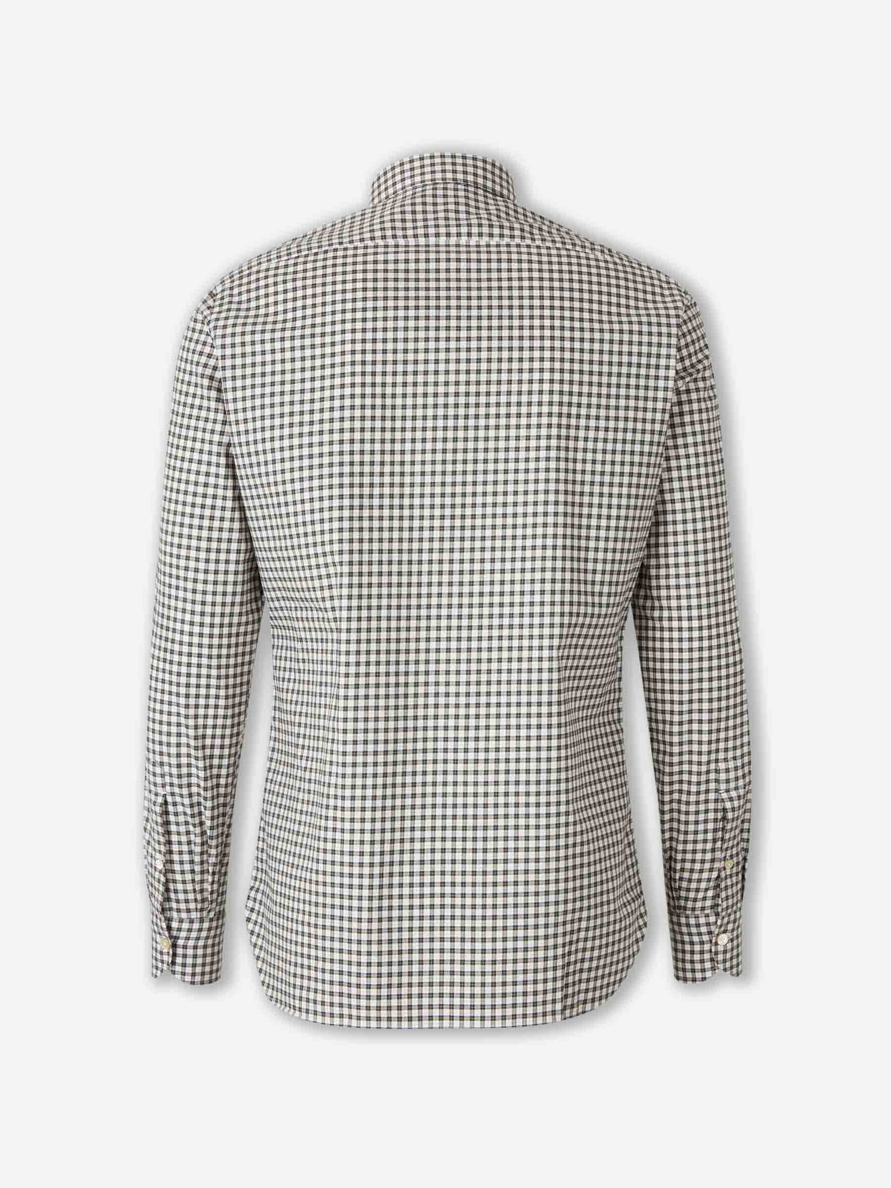 Outlet online Borrelli Hombre Camisa Cuadros Algodón color Verde sku 531-006610 02 - Foto 2