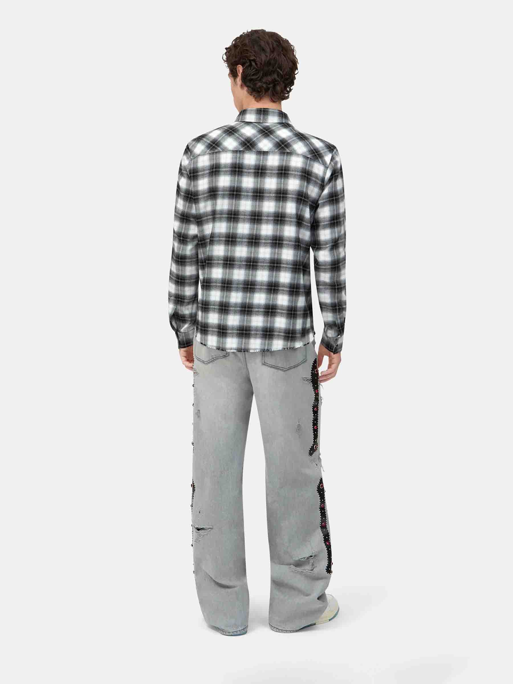 Outlet online Amiri Hombre Camisa Oversized Cuadros color Blanco Y Negro sku 531-006644 01 - Foto 3