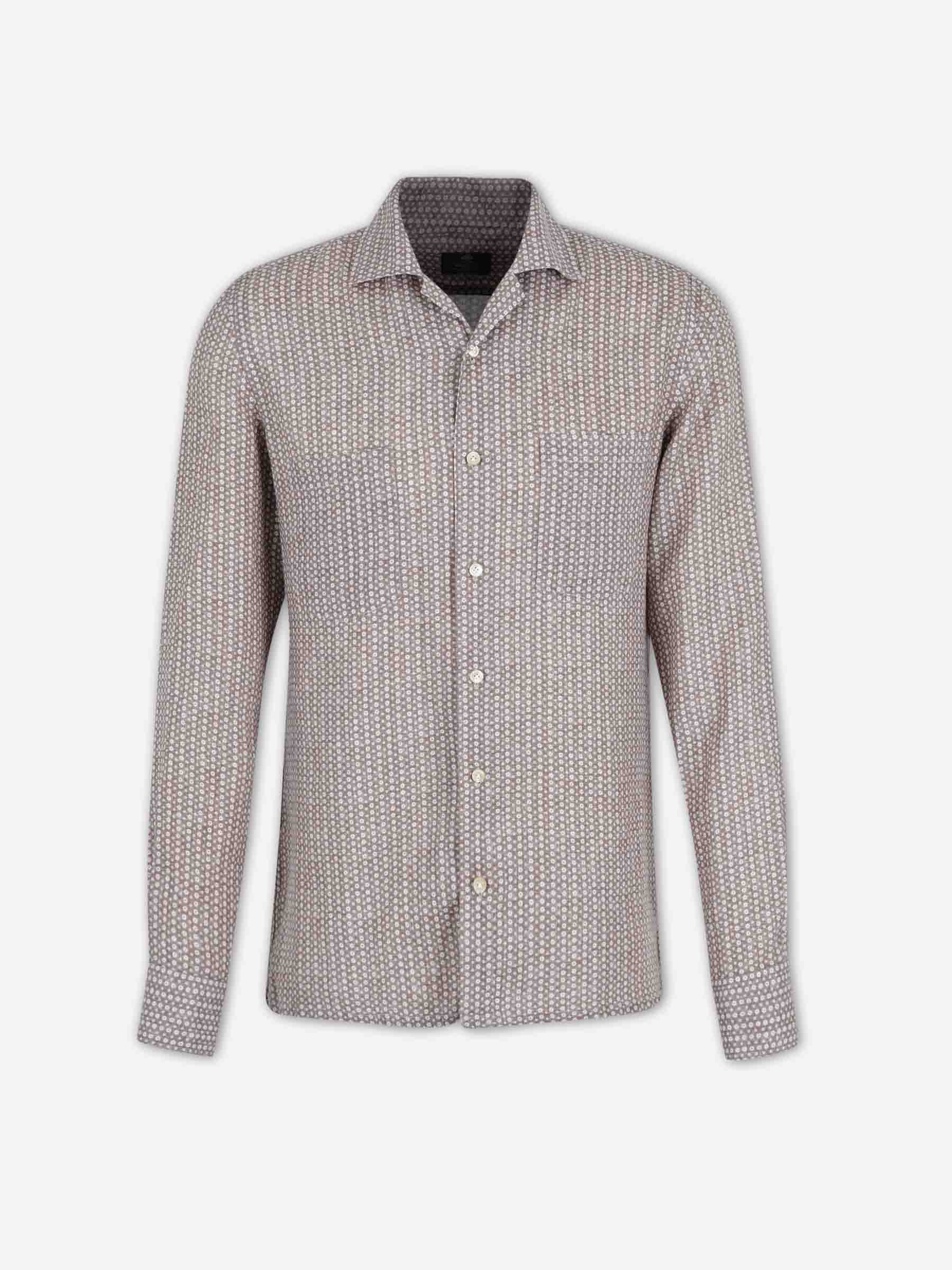 Outlet online Luigi Borrelli Hombre Camisa Estampada color Marrón sku 531-006651 02 - Foto 1
