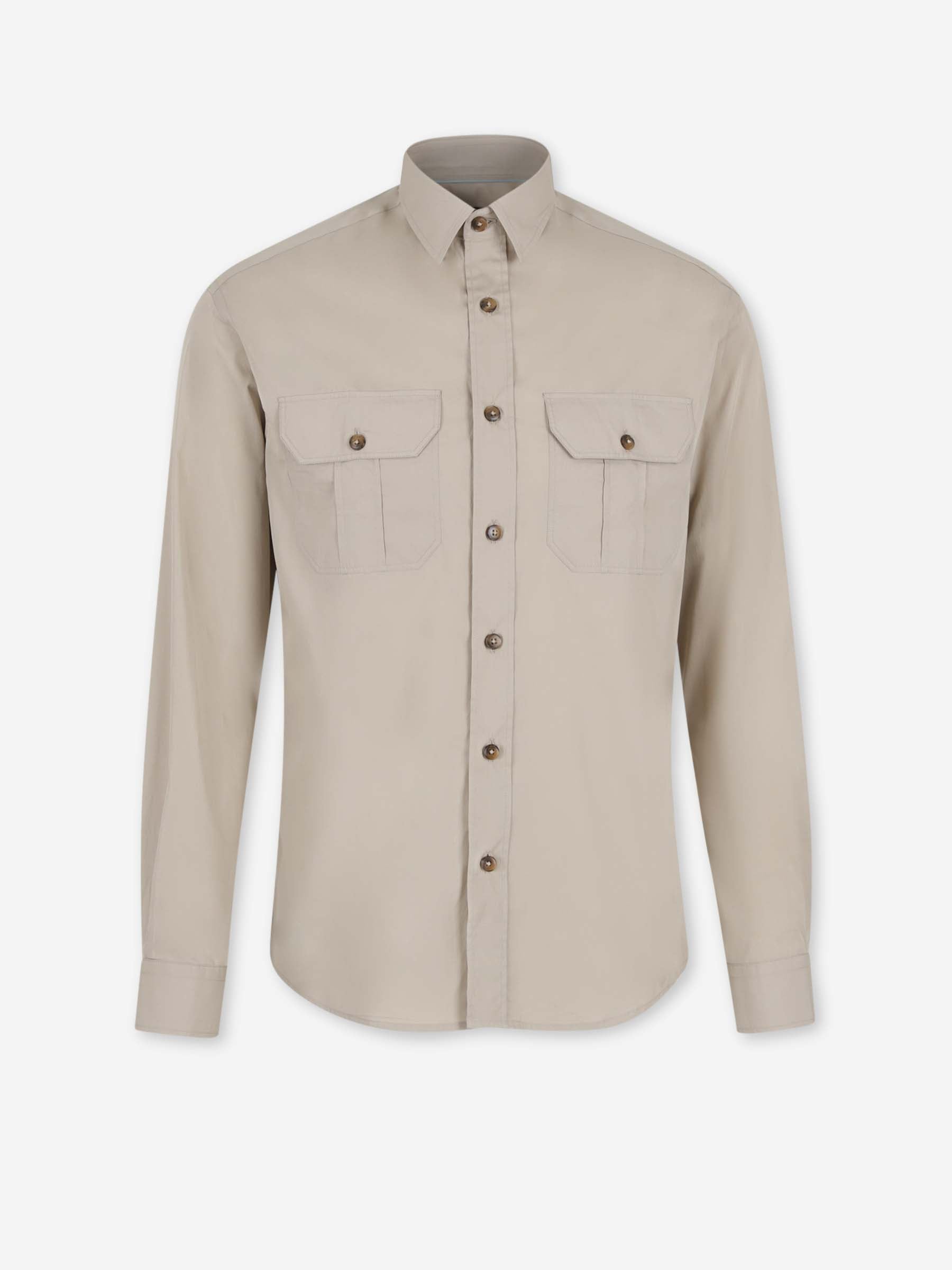 Canali Hombre Barcelona Camisa Casual Algodón color Camel sku 531-006672 01 - Foto 1
