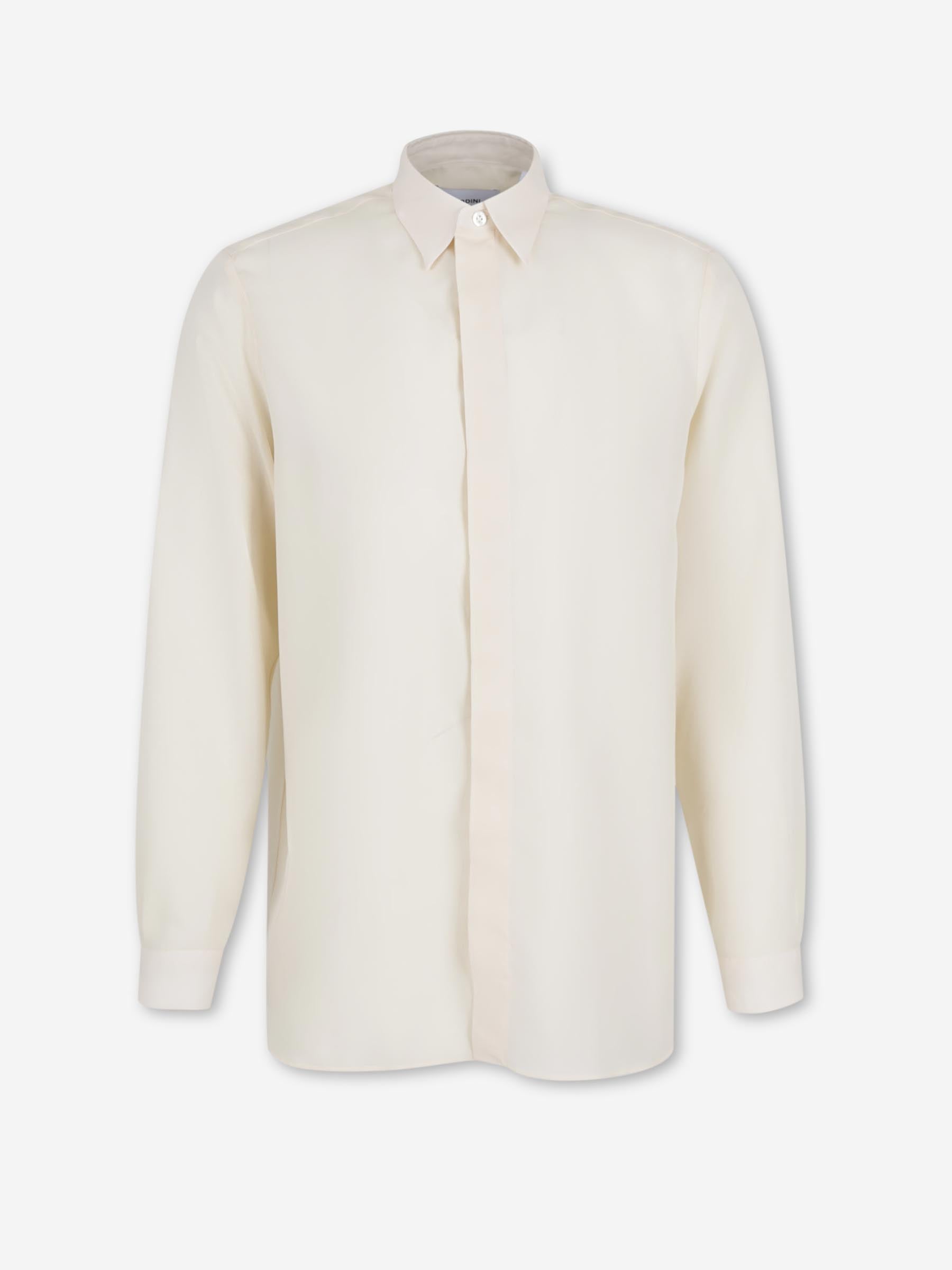 Lardini Hombre Barcelona Camisa Lisa Tencel color Crema sku 531-006676 01 - Foto 1