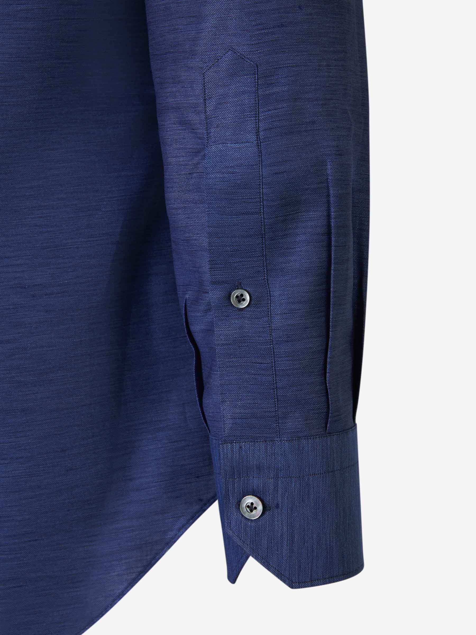 Fray Hombre Barcelona Camisa Fil a Fil Lino color Azul Marino sku 531-006691 03 - Foto 4