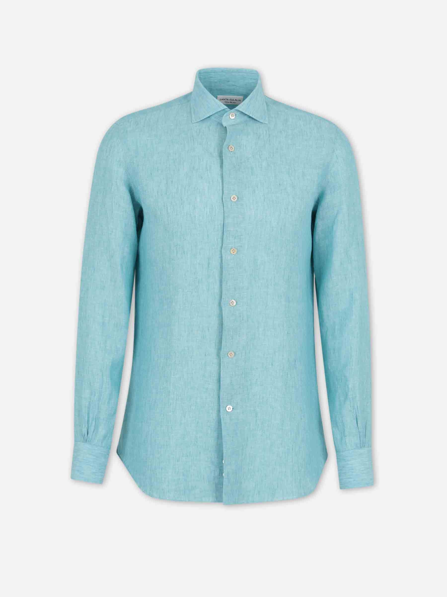Santa Eulalia Hombre Barcelona Camisa Recta Lino color Azul Turquesa sku 531-006695 02 - Foto 1