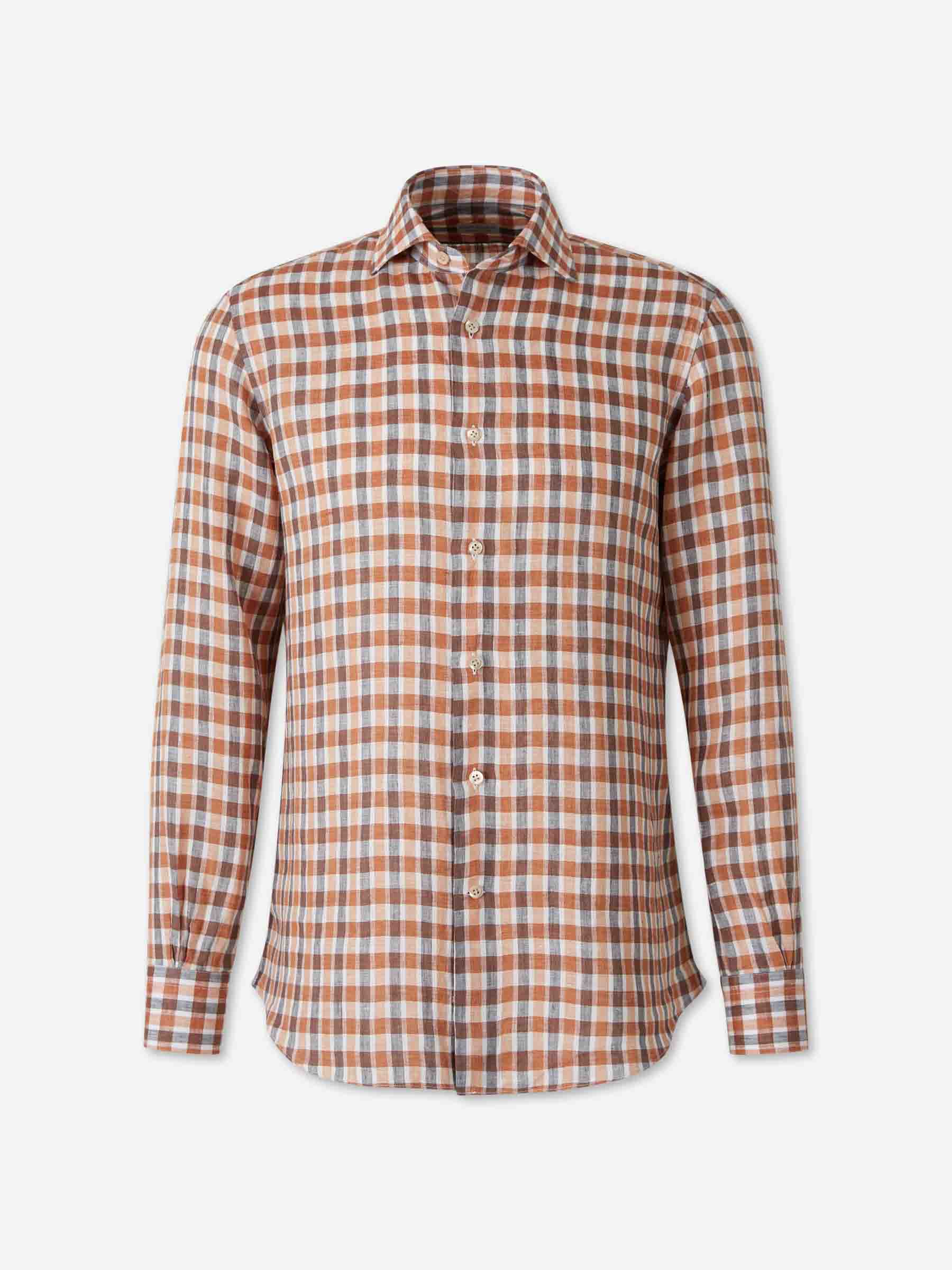 Santa Eulalia Hombre Barcelona Camisa Cuadros color Naranja Oscuro sku 531-006697 02 - Foto 1