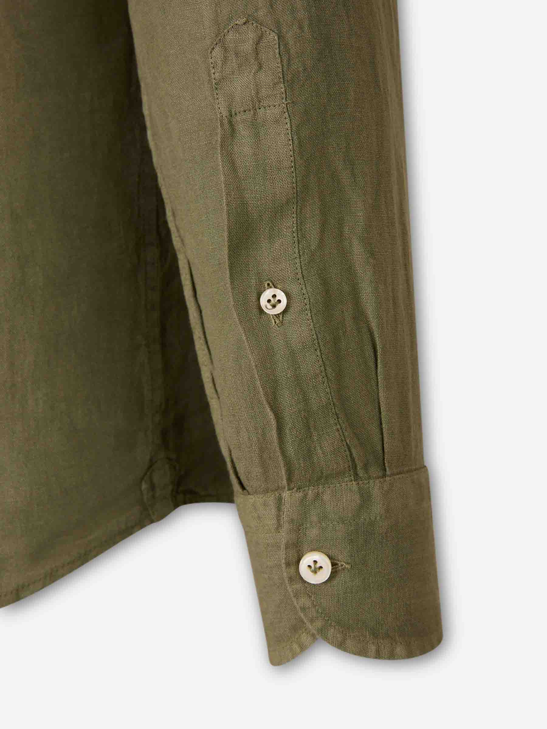 Santa Eulalia Hombre Barcelona Camisa Lisa Casual color Verde Militar sku 531-006705 04 - Foto 4