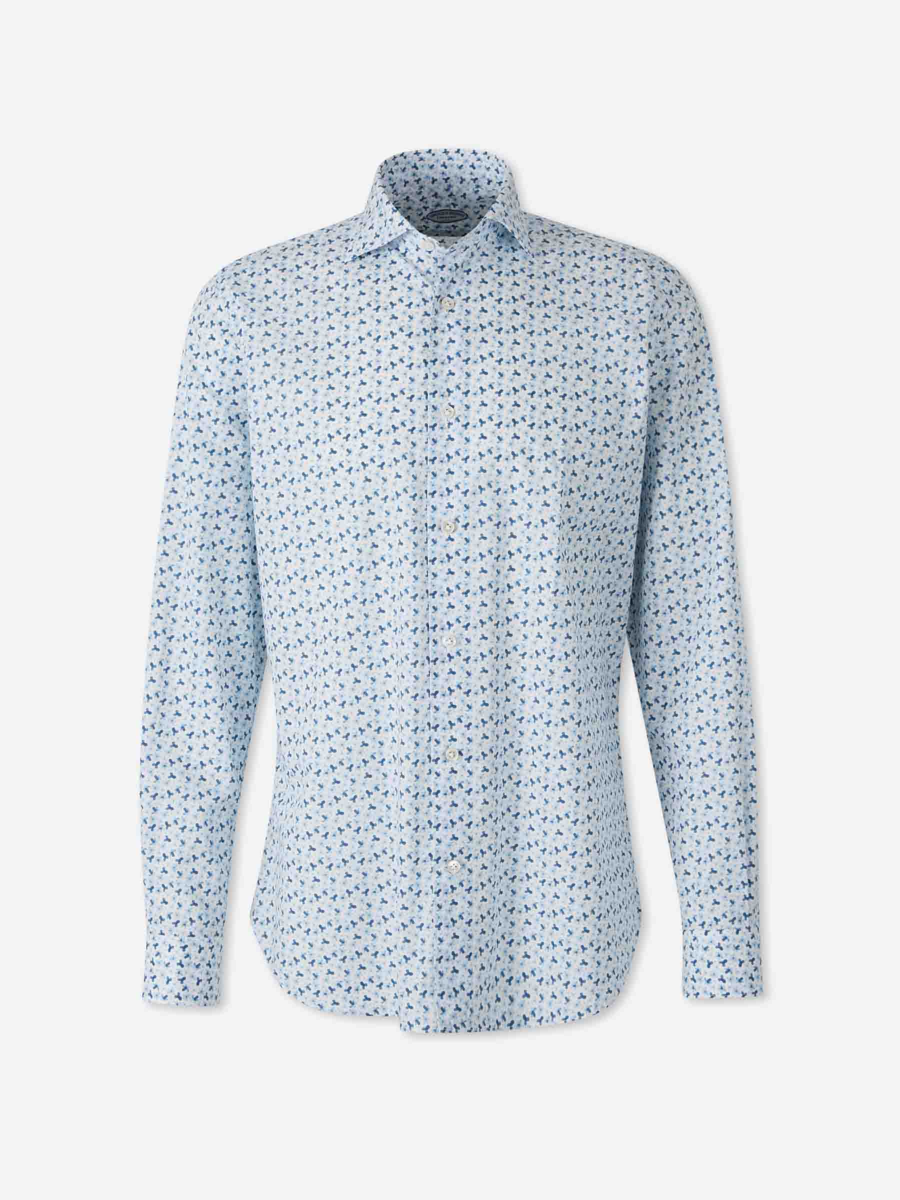 Vincenzo di Ruggiero Hombre Barcelona Camisa Estampada Algodón color Azul Celeste sku 531-006758 01 - Foto 1