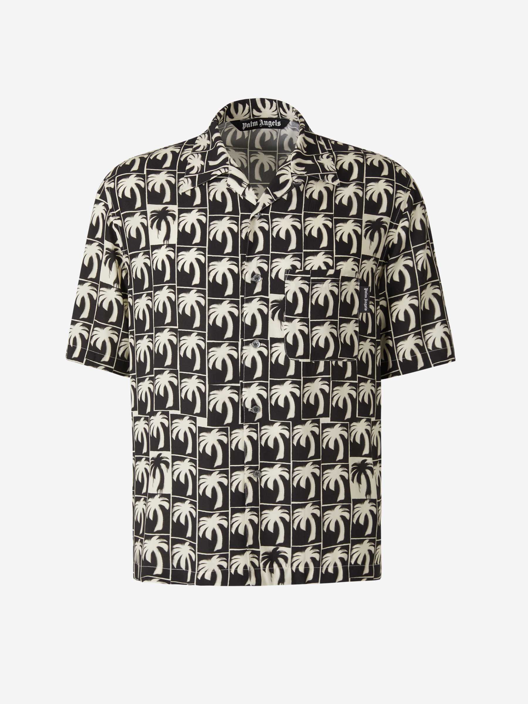 Outlet online Palm Angels Hombre Camisa Gráfico Palmeras color Negro sku 532-000496 01 - Foto 1