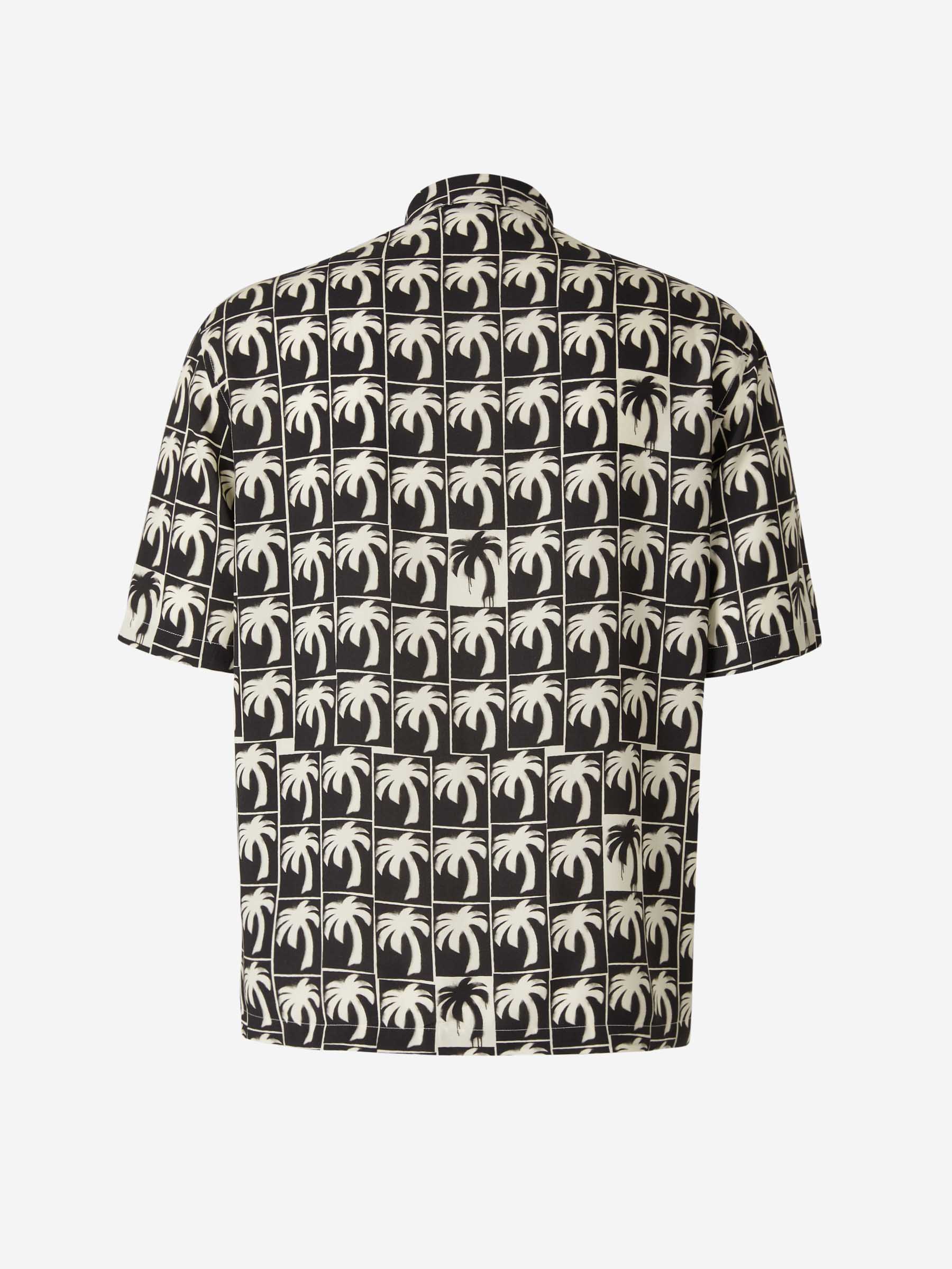 Outlet online Palm Angels Hombre Camisa Gráfico Palmeras color Negro sku 532-000496 01 - Foto 2
