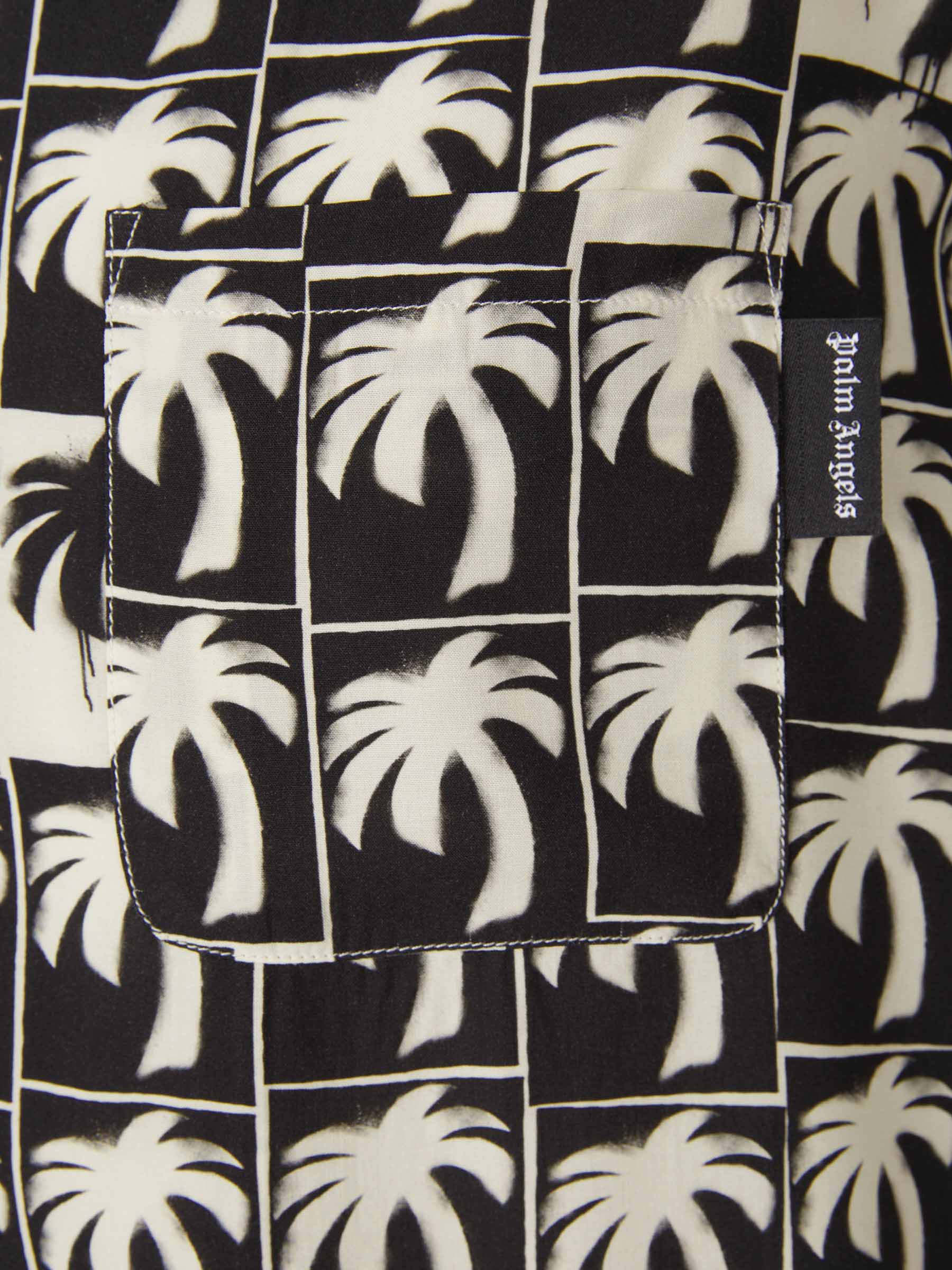 Outlet online Palm Angels Hombre Camisa Gráfico Palmeras color Negro sku 532-000496 01 - Foto 4