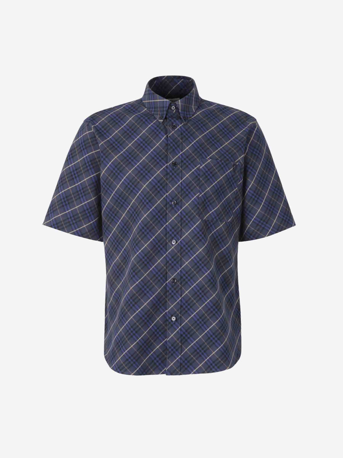 Outlet online Burberry Hombre Camisa Motivo Cuadros color Azul Cobalto sku 532-000614 01 - Foto 1