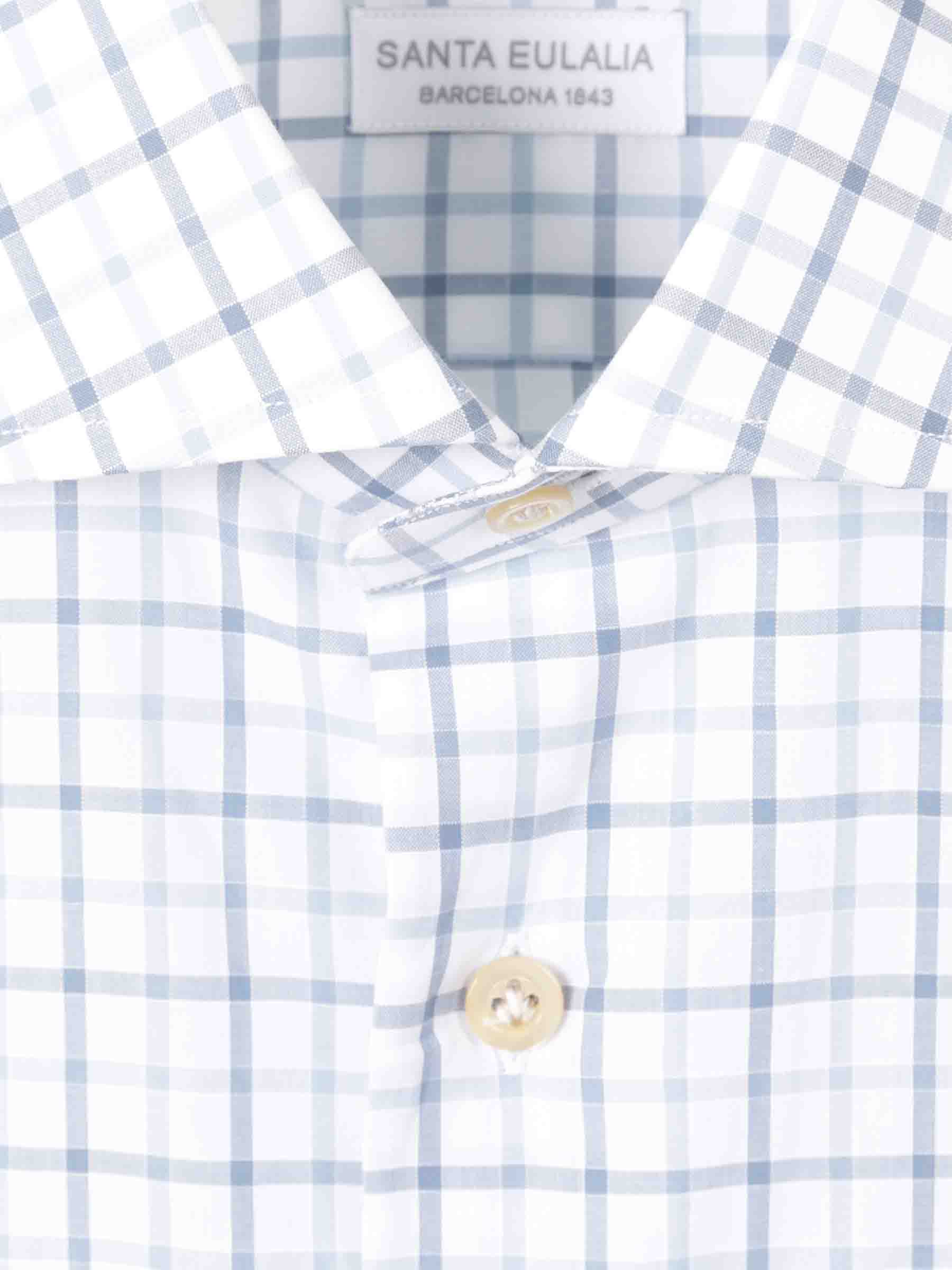 Outlet online Santa Eulalia Hombre Camisa Motivo Cuadros color Azul sku 532-000636 01 - Foto 4
