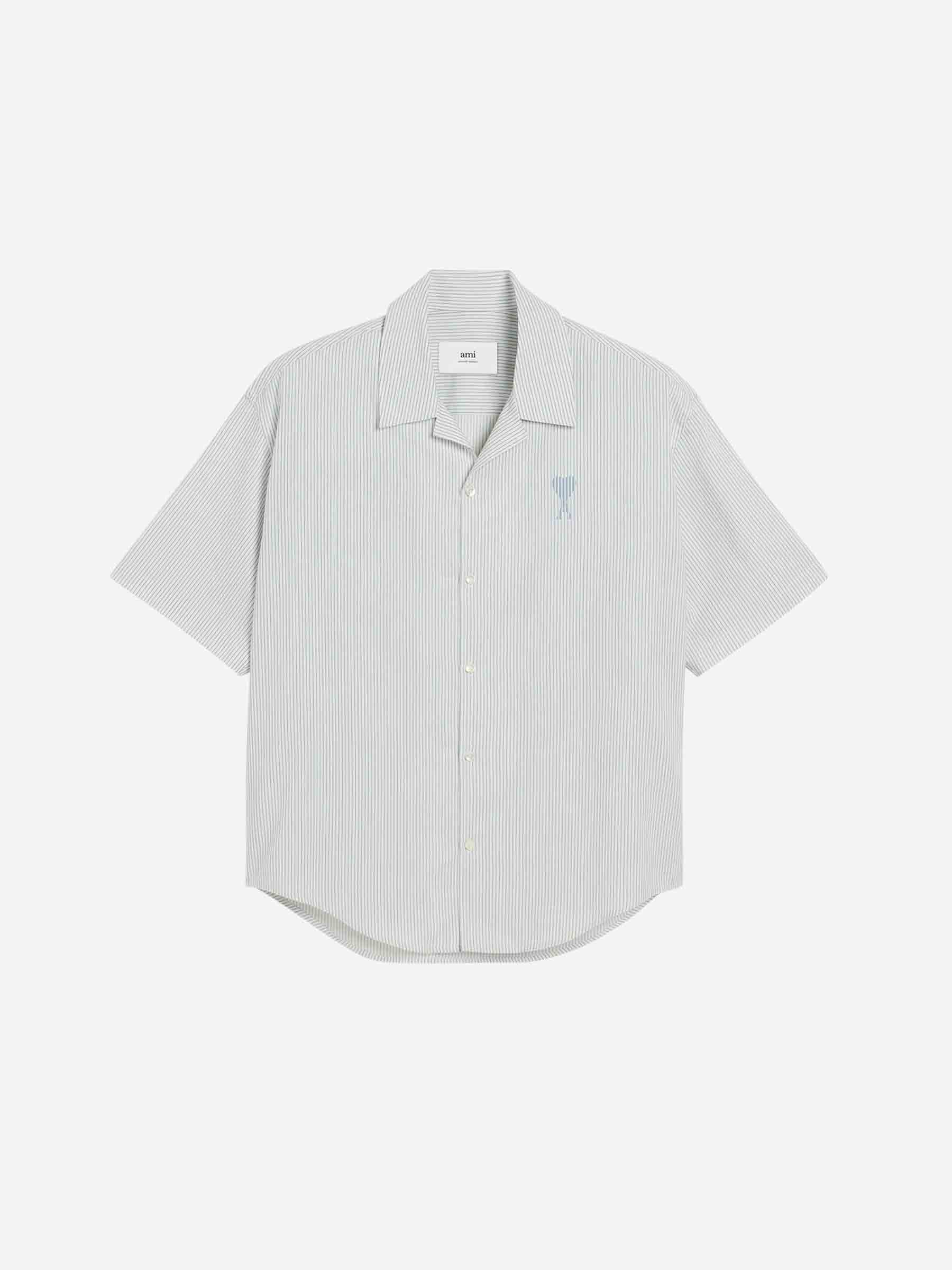 Ami Paris Hombre Barcelona Camisa Rayas Algodón color Blanco sku 532-000651 01 - Foto 1