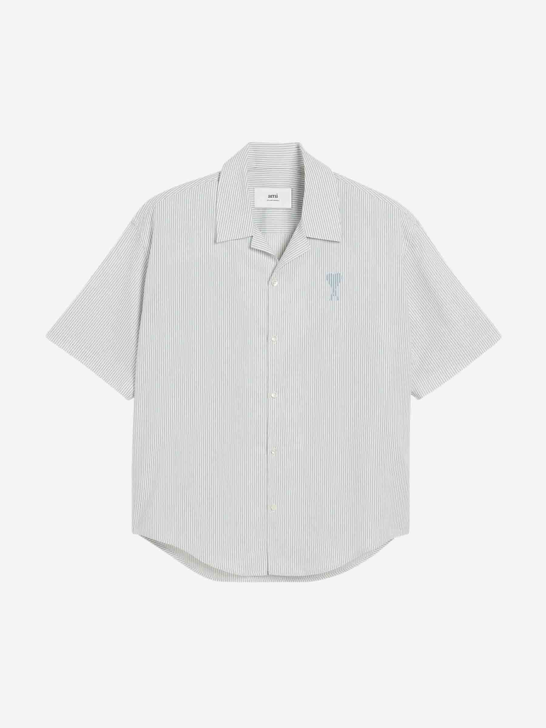 Outlet online Ami Paris Hombre Camisa Rayas Algodón color Blanco sku 532-000651 01 - Foto 1