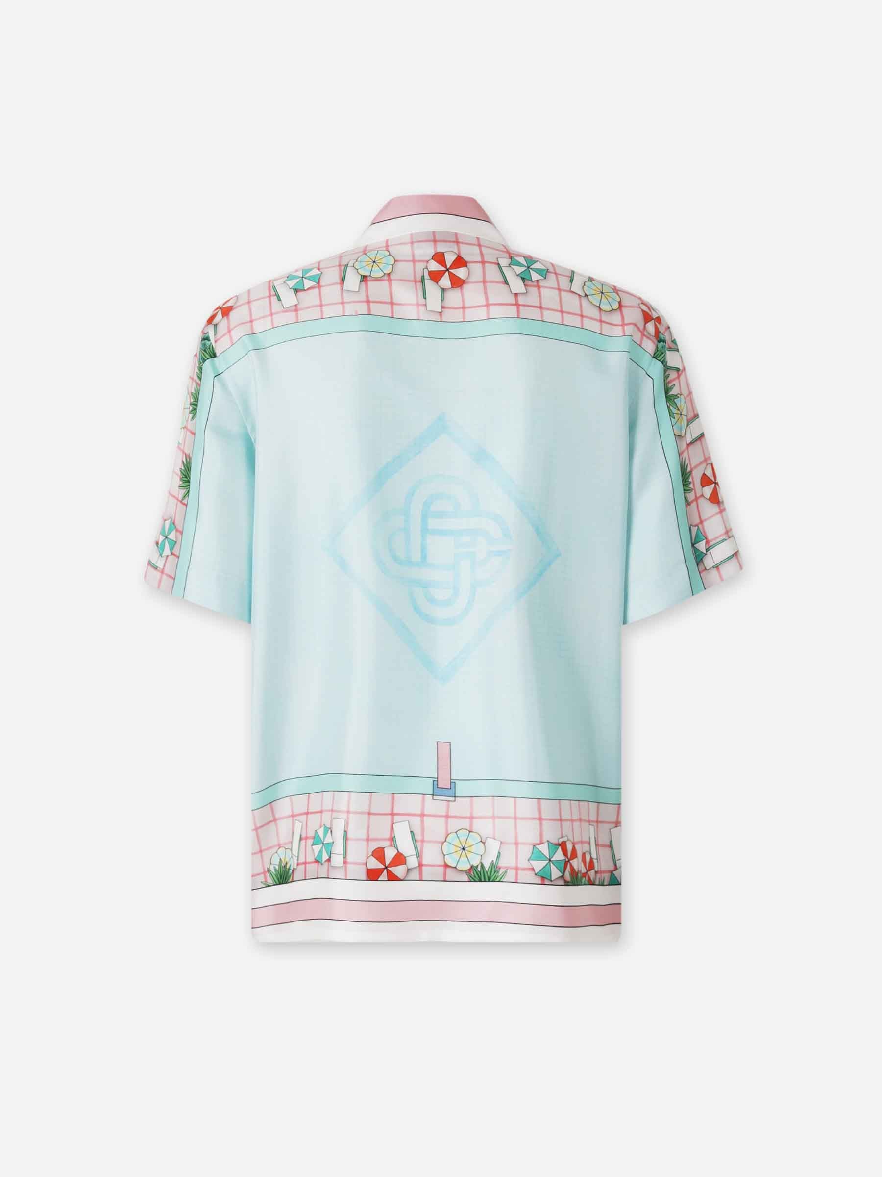 Outlet online Casablanca Hombre Camisa Seda Estampada color Azul Celeste sku 532-000684 03 - Foto 2