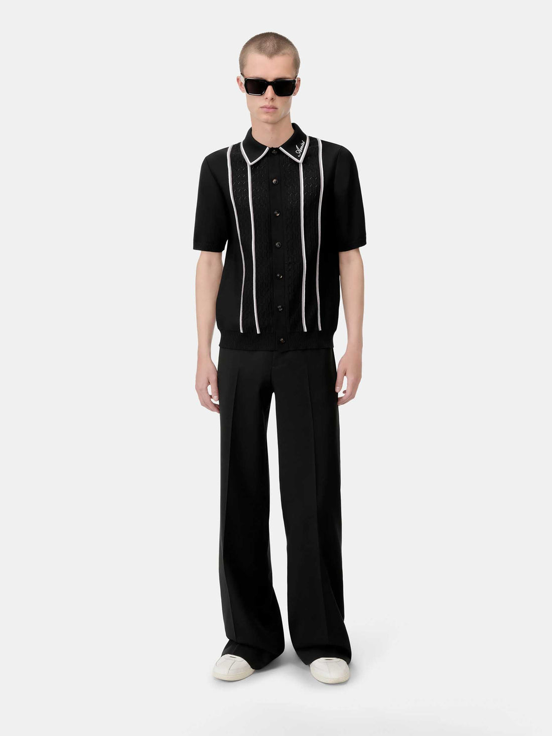 Outlet online Amiri Hombre Camisa Punto Rayas color Negro sku 532-000701 01 - Foto 2