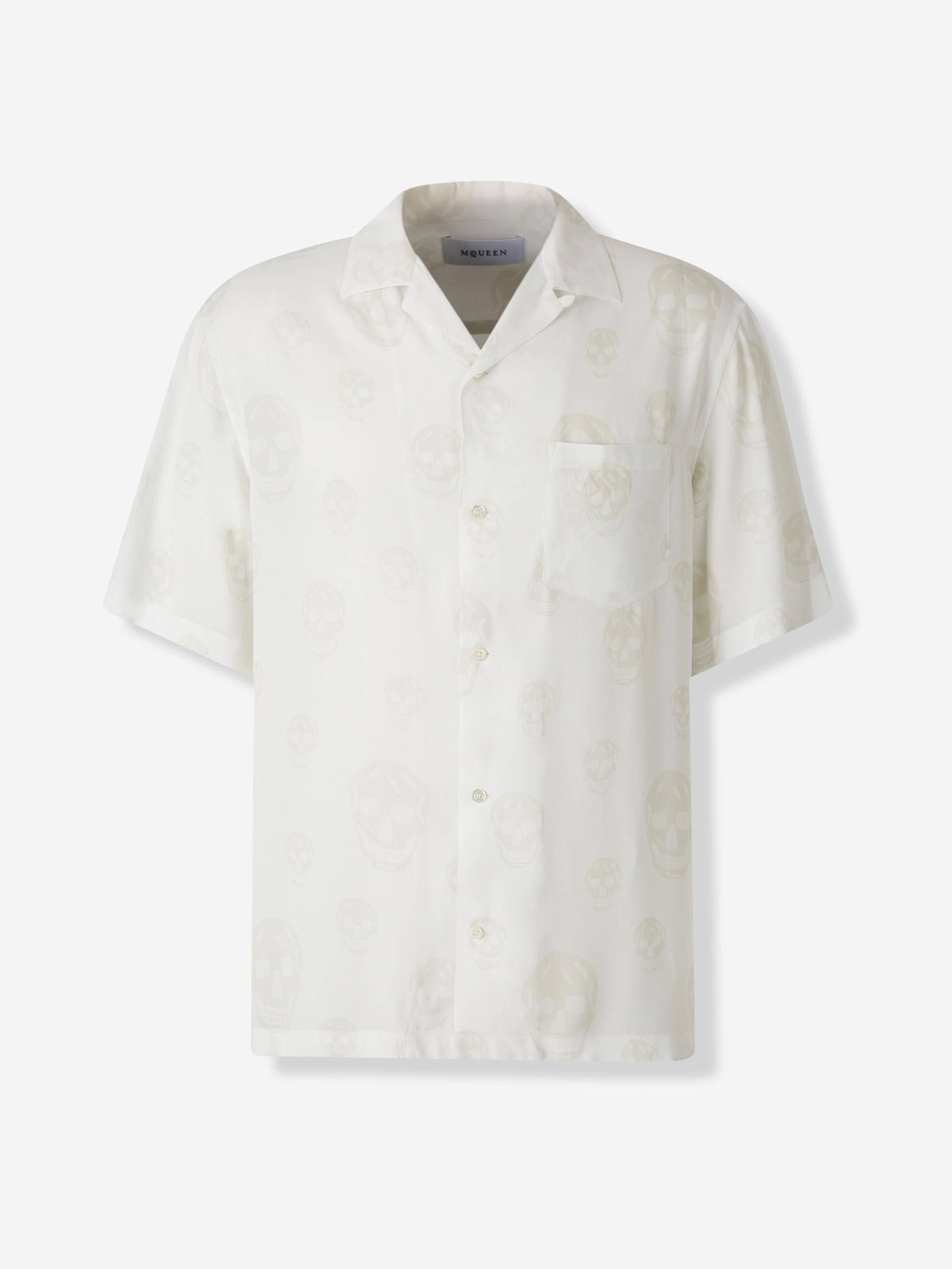 Outlet online McQueen Hombre Camisa Casual Calavera color Blanco sku 532-000705 01 - Foto 1