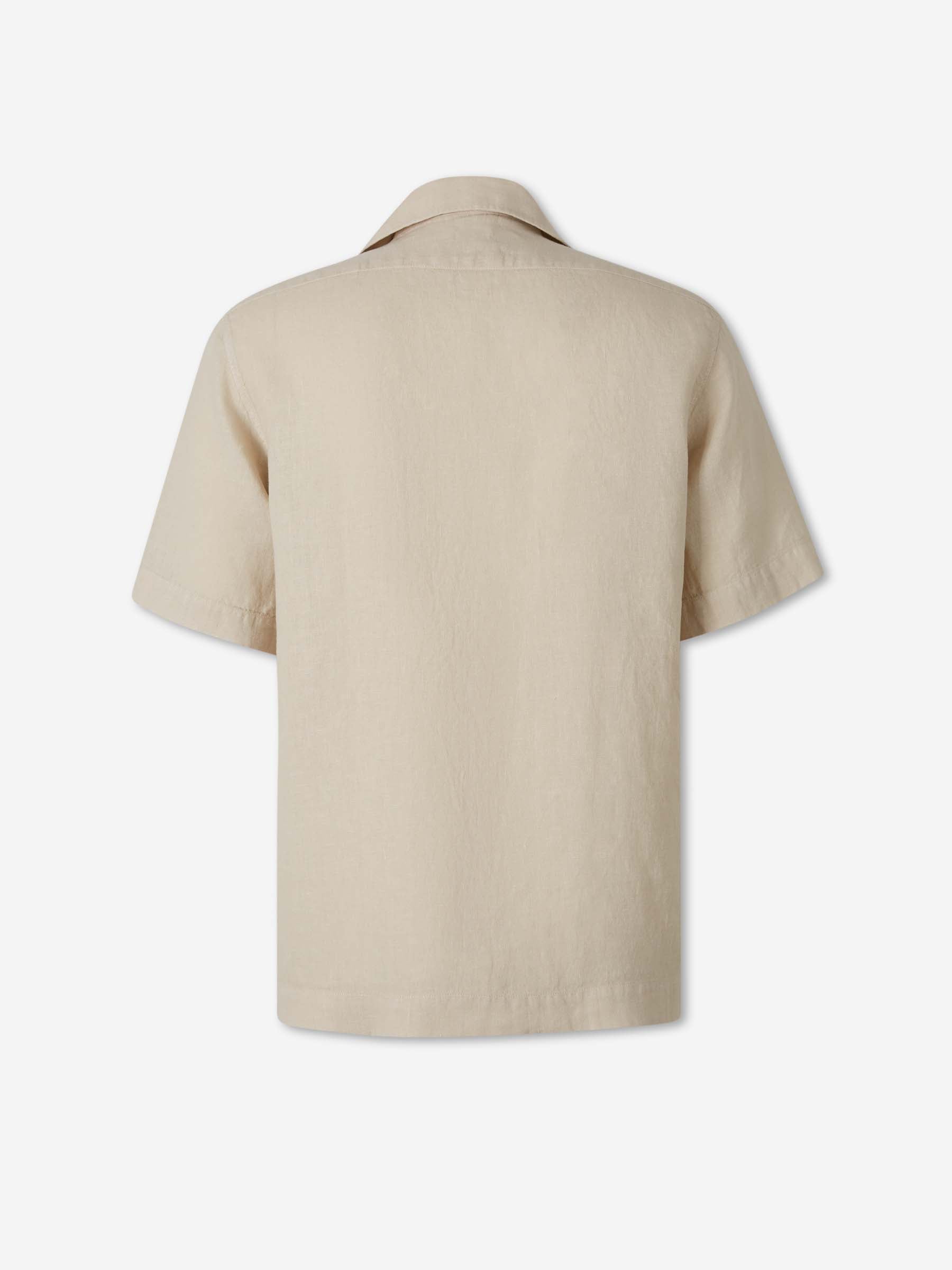 Santa Eulalia Hombre Barcelona Camisa Manga Corta Lino color Beige sku 532-000782 03 - Foto 2