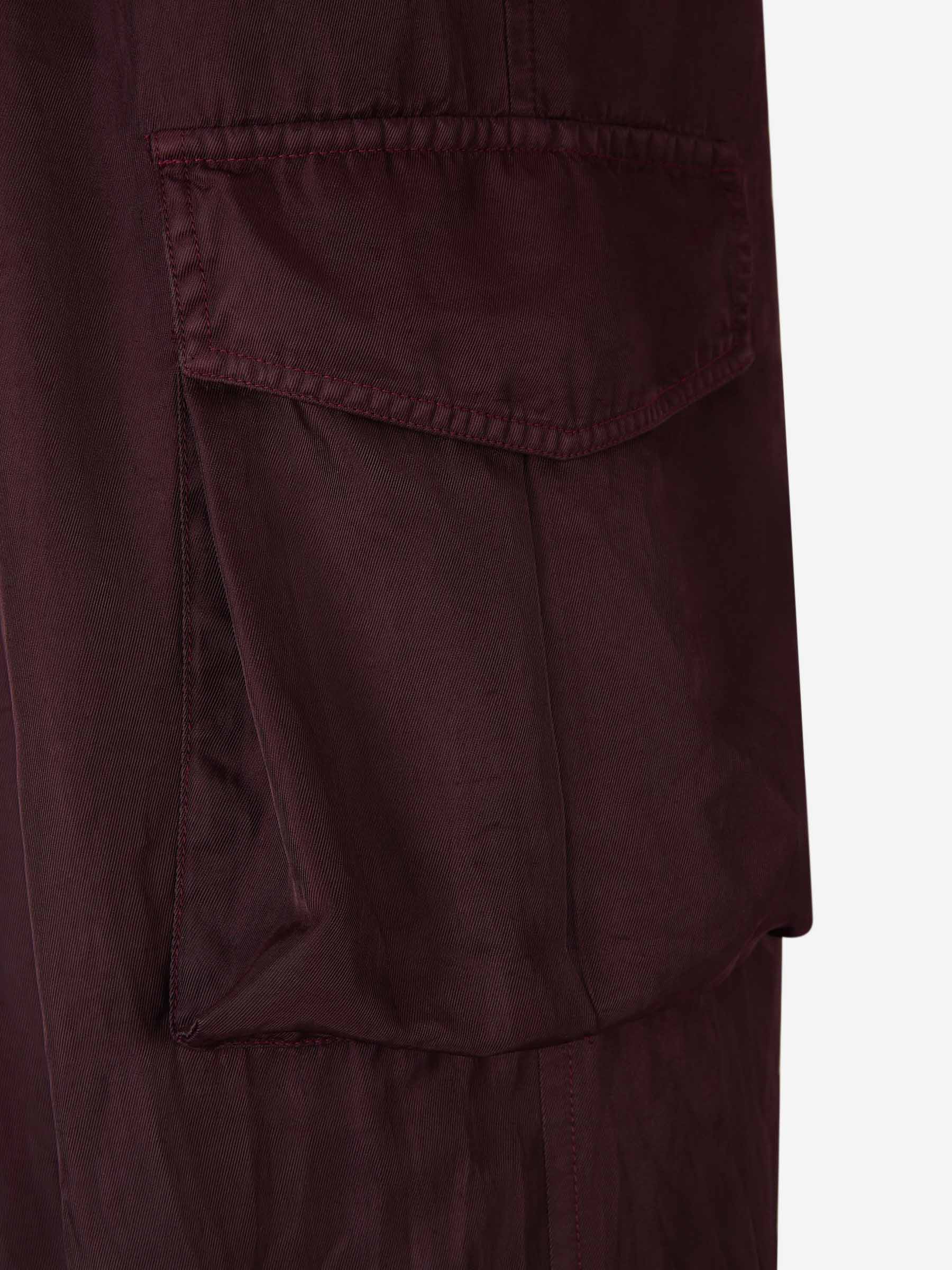 Outlet online Dries Van Noten Mujer Pantalones Cargo Fluidos color Burdeos sku 761-003501 00 - Foto 5
