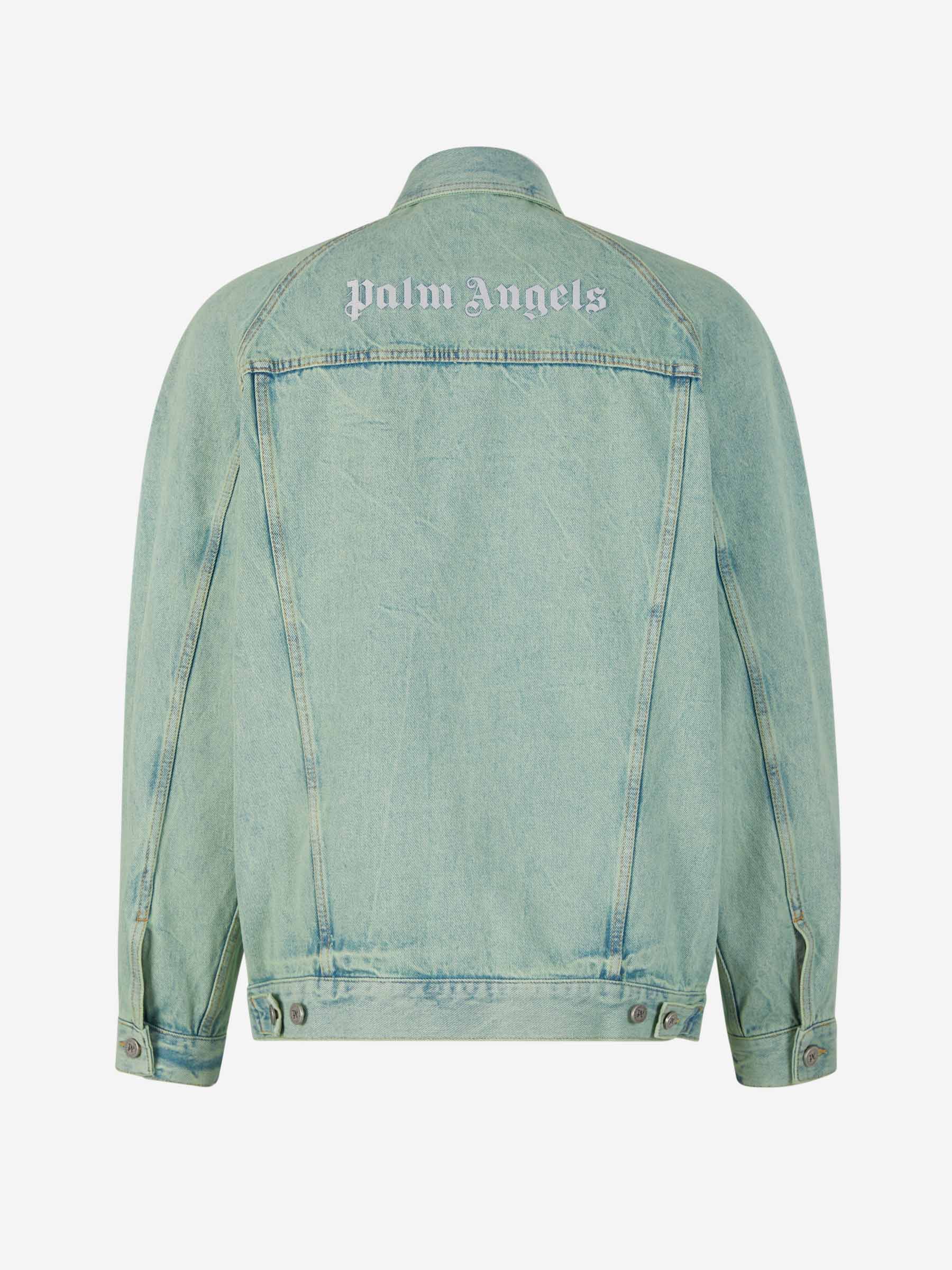 Outlet online Palm Angels Hombre Cazadora Denim Logo color Azul Denim sku 512-002191 01 - Foto 2