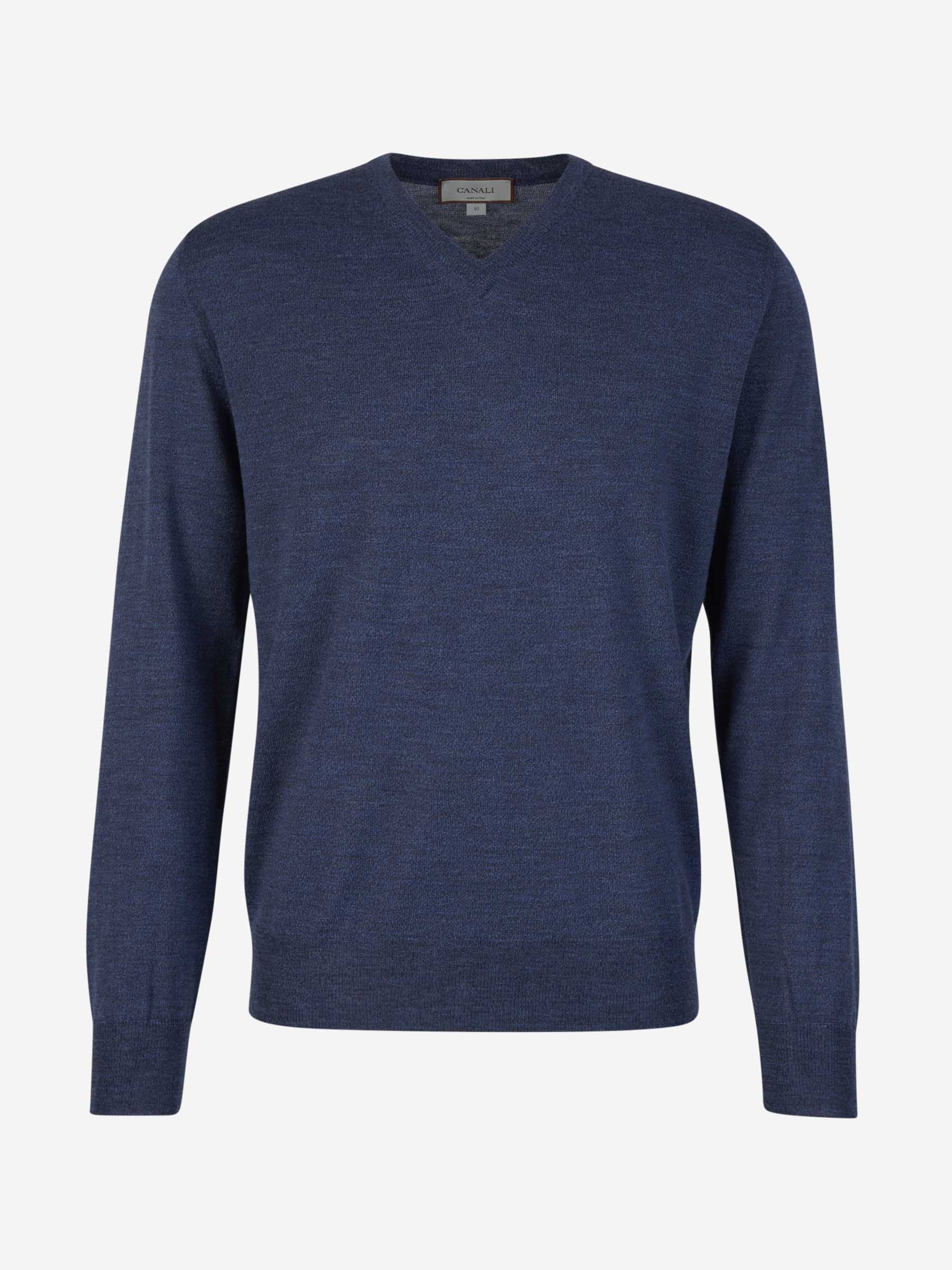 Outlet online Canali Hombre Jersey Lana Extrafino color Azul Indigo sku 542-002003 05 - Foto 1