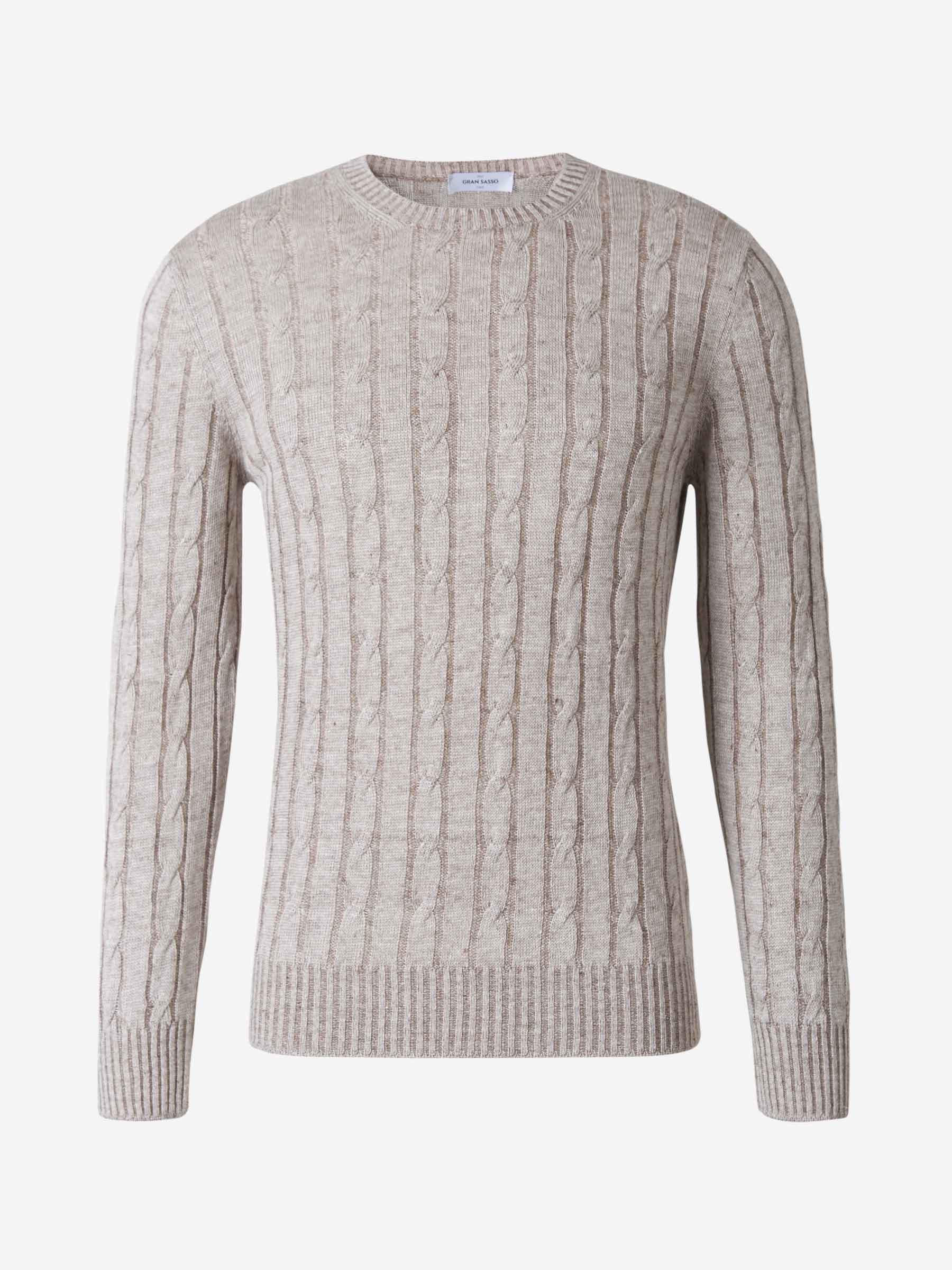 Outlet online Gran Sasso Hombre Jersey Trenzado Lino color Beige sku 542-002066 01 - Foto 1