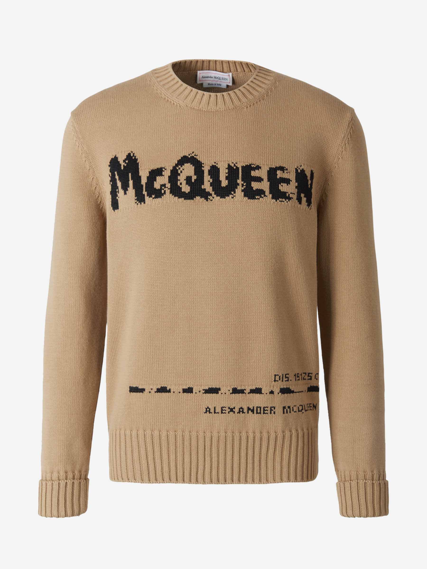 Alexander McQueen Jersey Graffiti Logo color Caramelo sku 542-002087 02 - Foto 1