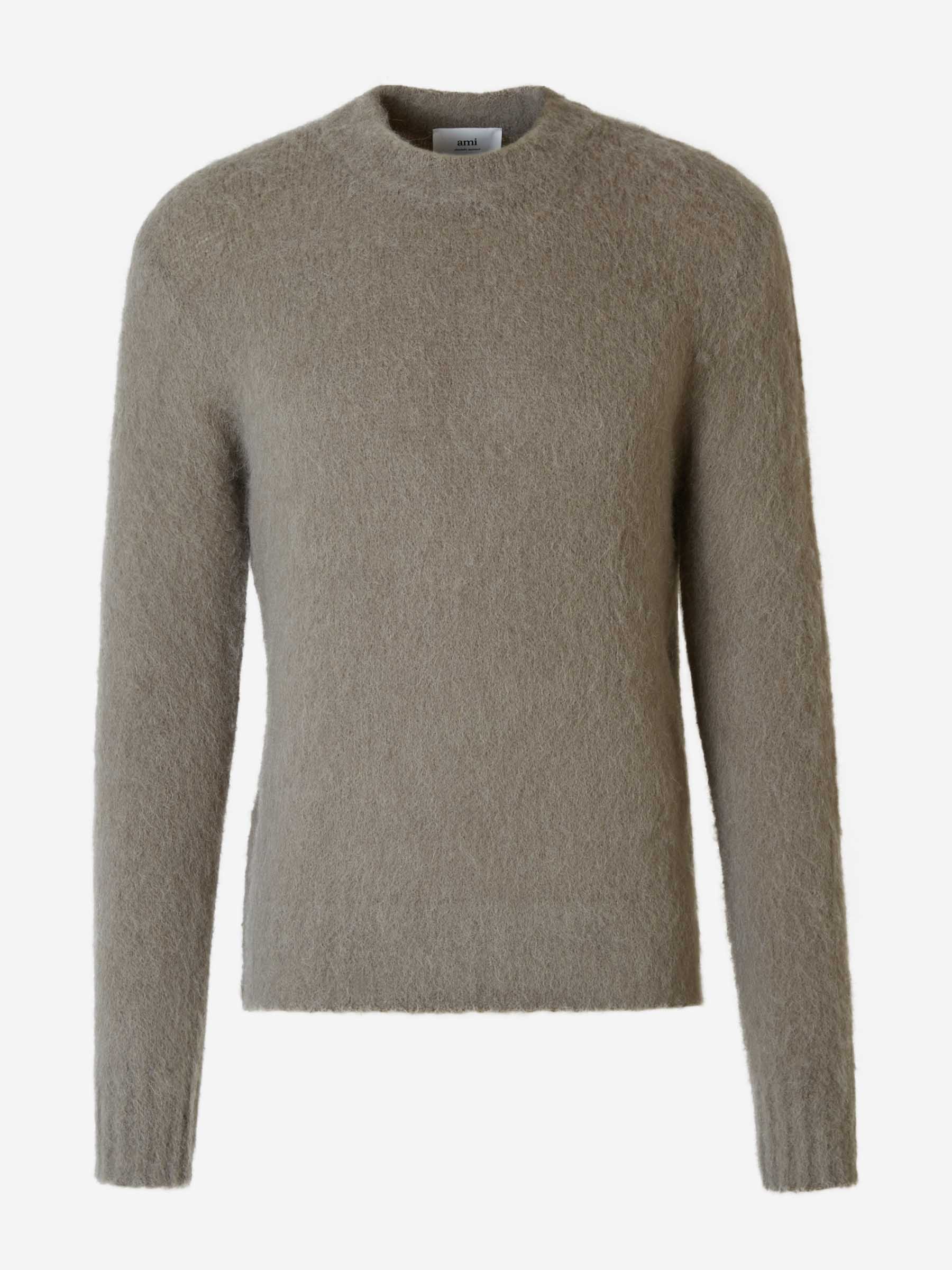 Outlet online Ami Paris Hombre Jersey Pelo Lana color Gris Claro sku 542-002260 01 - Foto 1