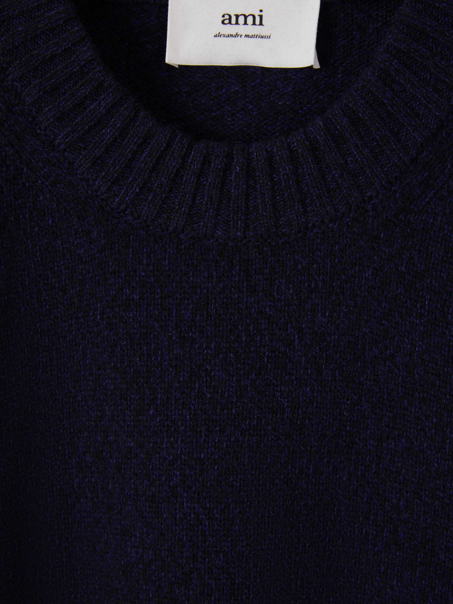 Outlet online Ami Paris Hombre Jersey Punto Cashmere color Azul Noche sku 542-002263 01 - Foto 3