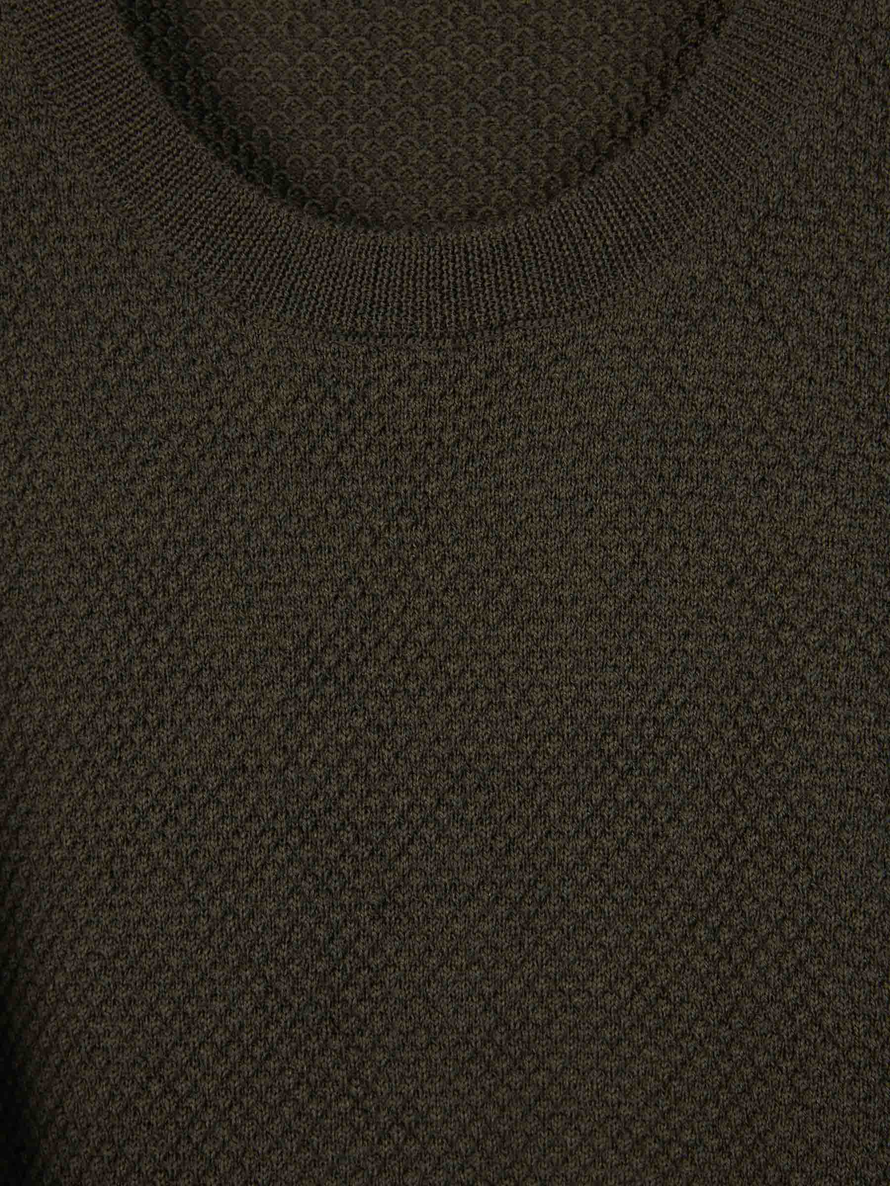 Outlet online Zanone Hombre Jersey Punto Lana color Verde Oscuro sku 542-002296 01 - Foto 3