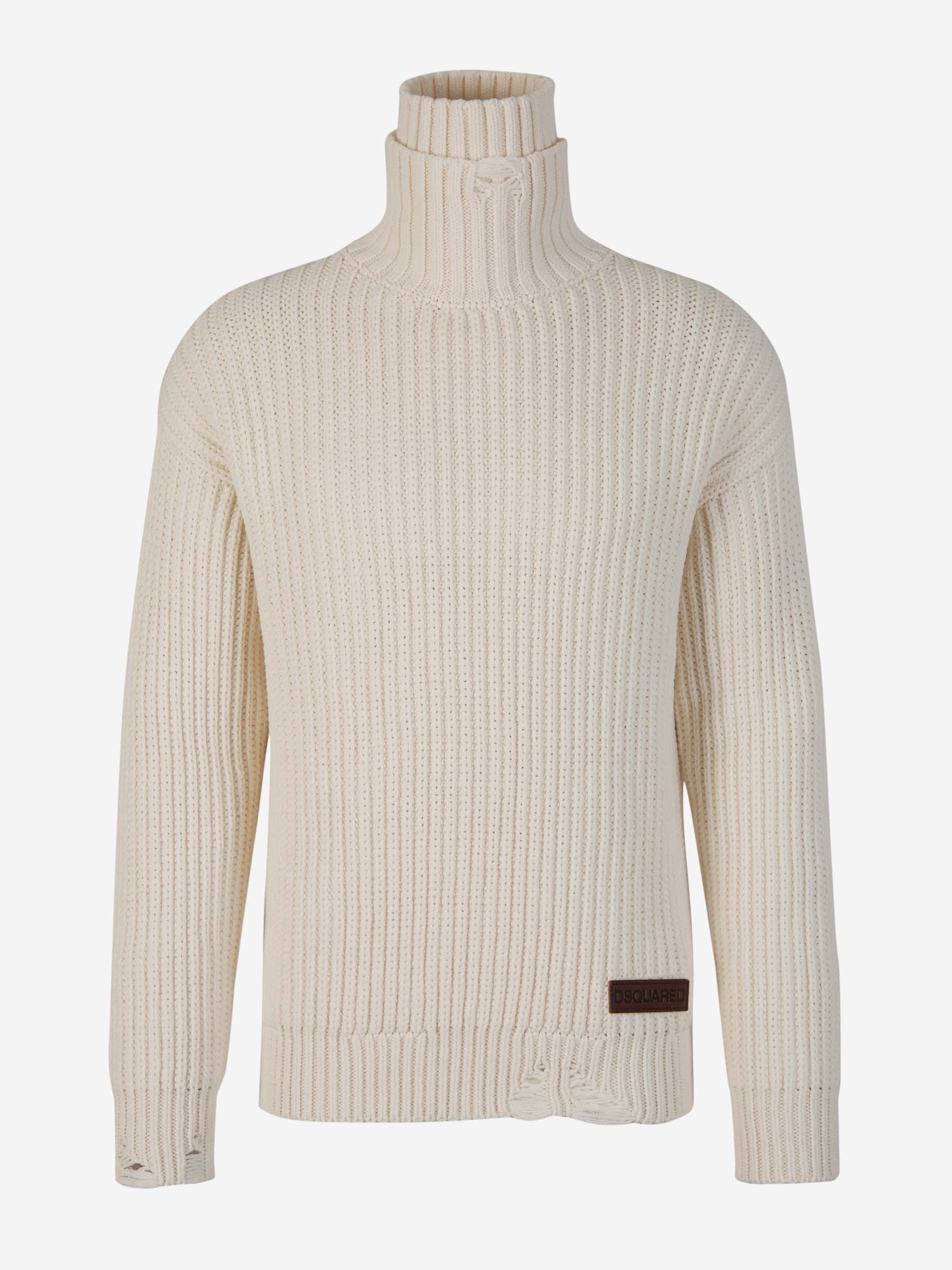Outlet online Dsquared2 Hombre Jersey Punto Cuello Duplo color Marfil sku 542-002326 01 - Foto 1