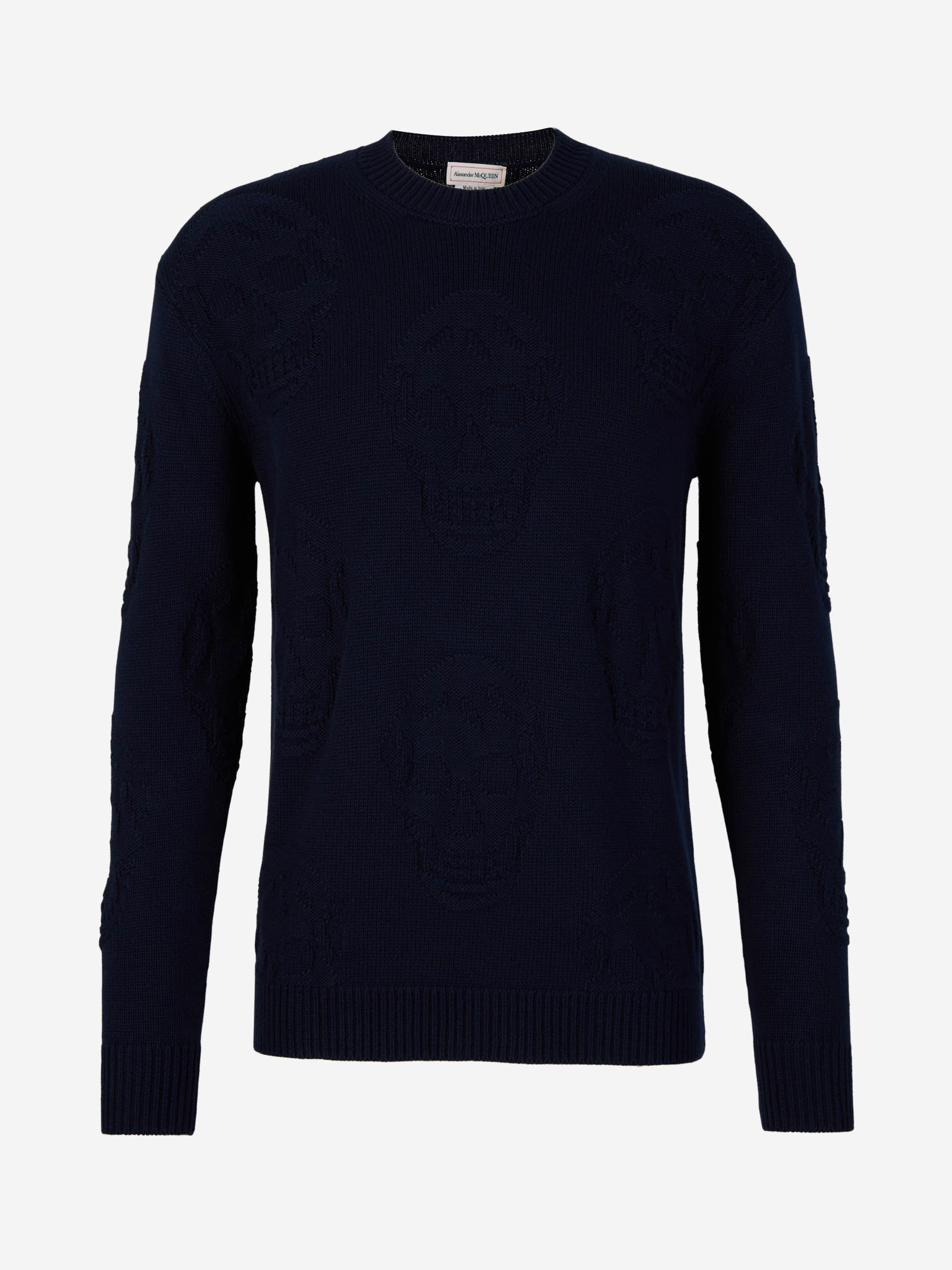 Outlet online McQueen Hombre Jersey Algodón Calavera color Azul Noche sku 542-002328 01 - Foto 1