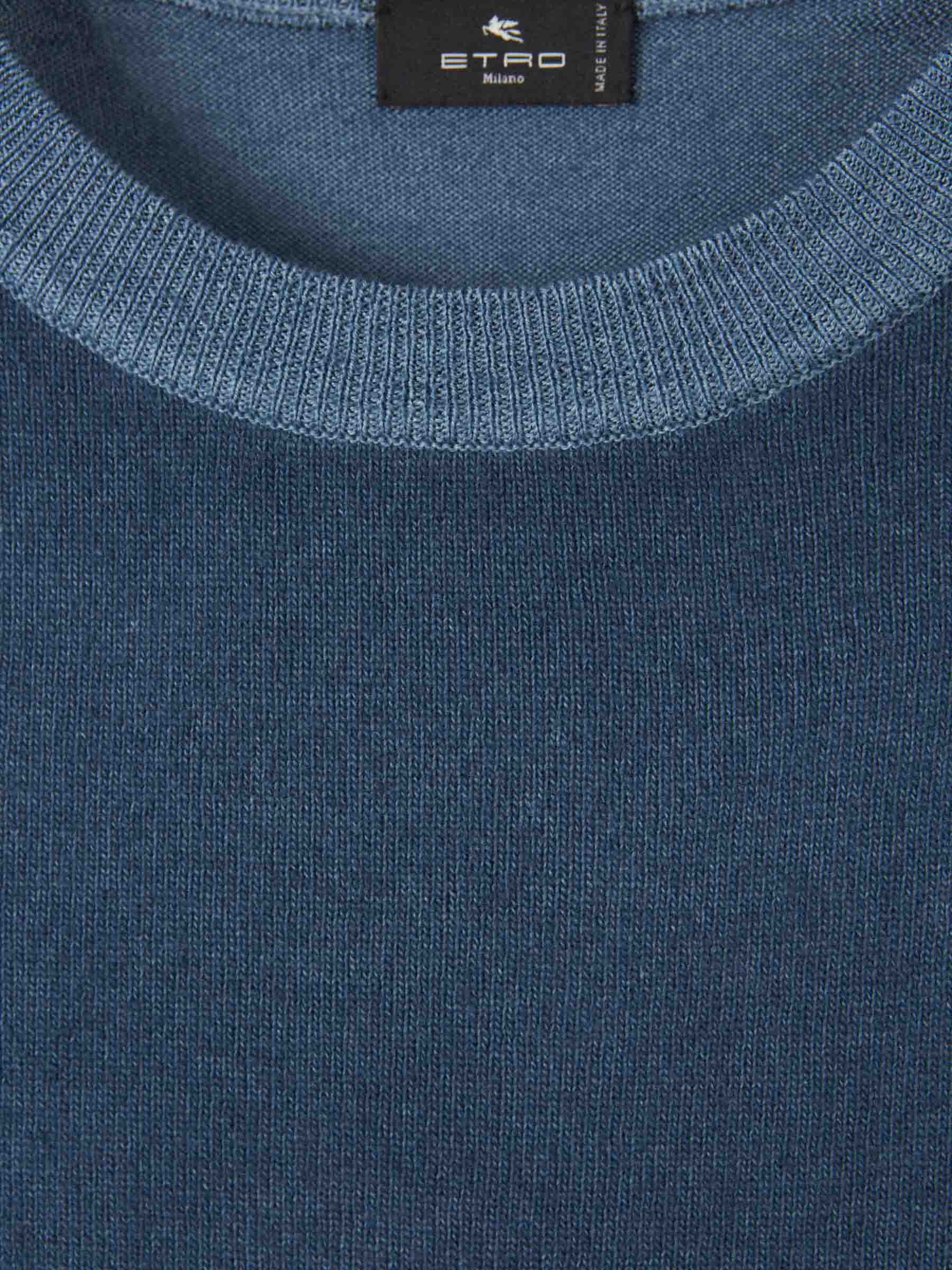 Outlet online Etro Hombre Jersey Punto Lana color Azul Marino sku 542-002359 01 - Foto 3