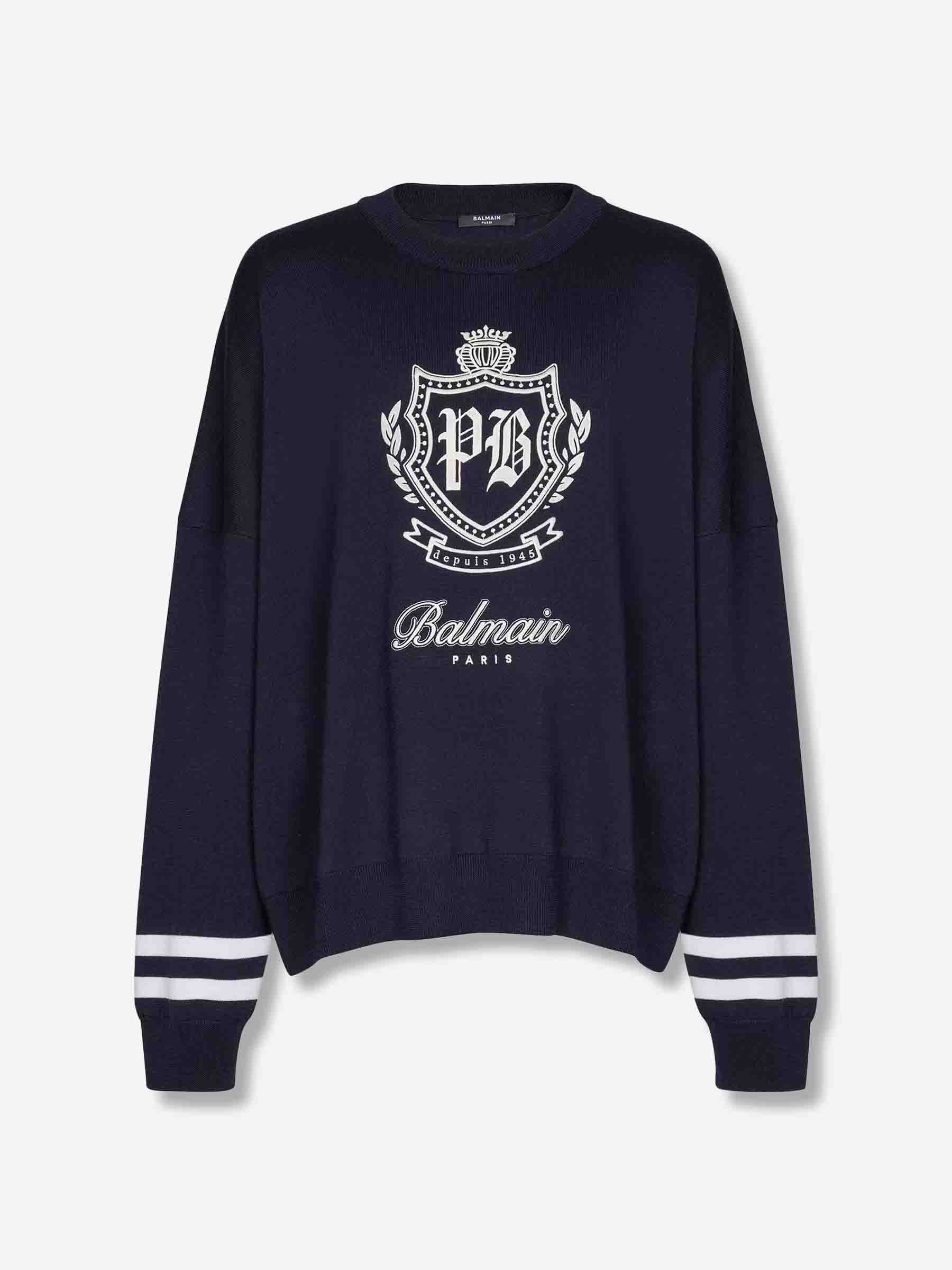 Outlet online Balmain Hombre Jersey Cuello Redondo color Azul Marino sku 542-002488 00 - Foto 1