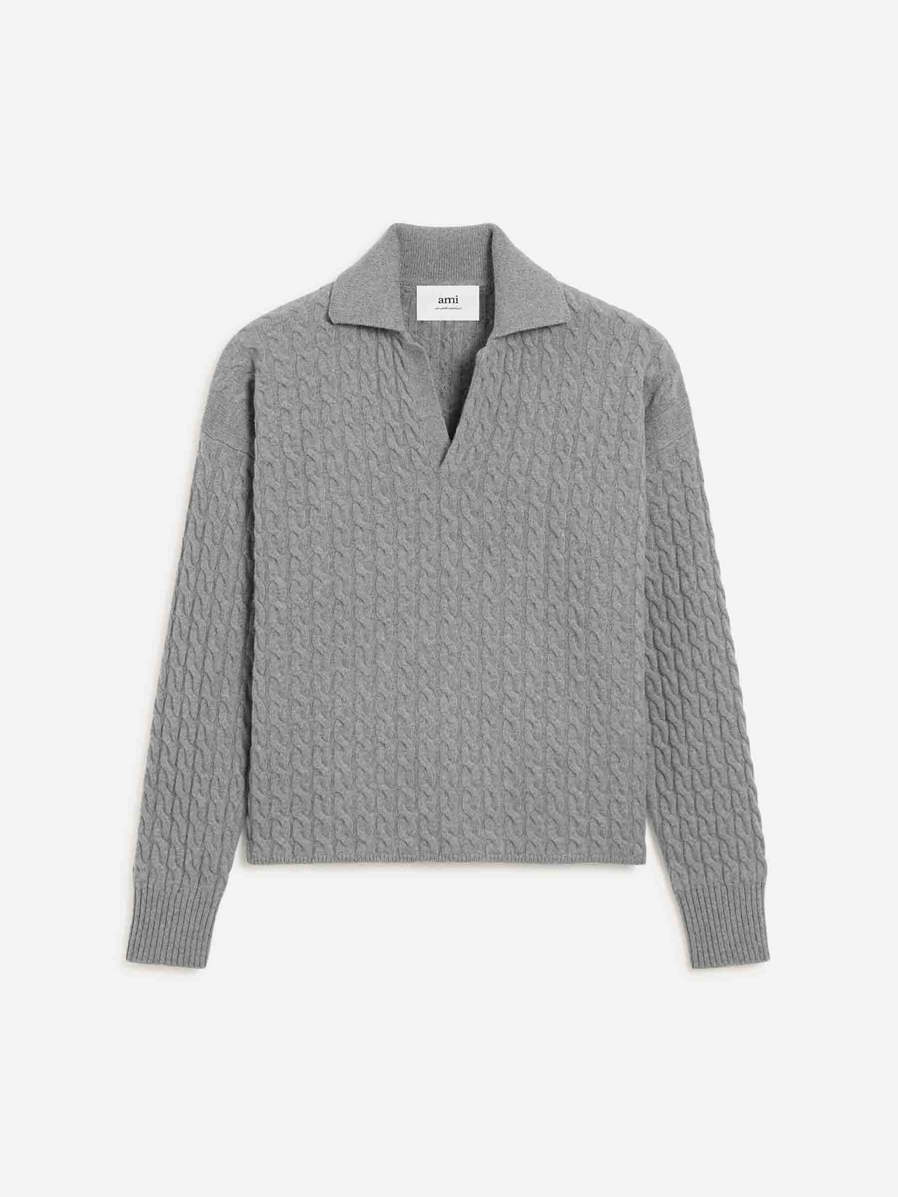 Outlet online Ami Paris Hombre Jersey Cuello Polo color Gris sku 542-002508 01 - Foto 1