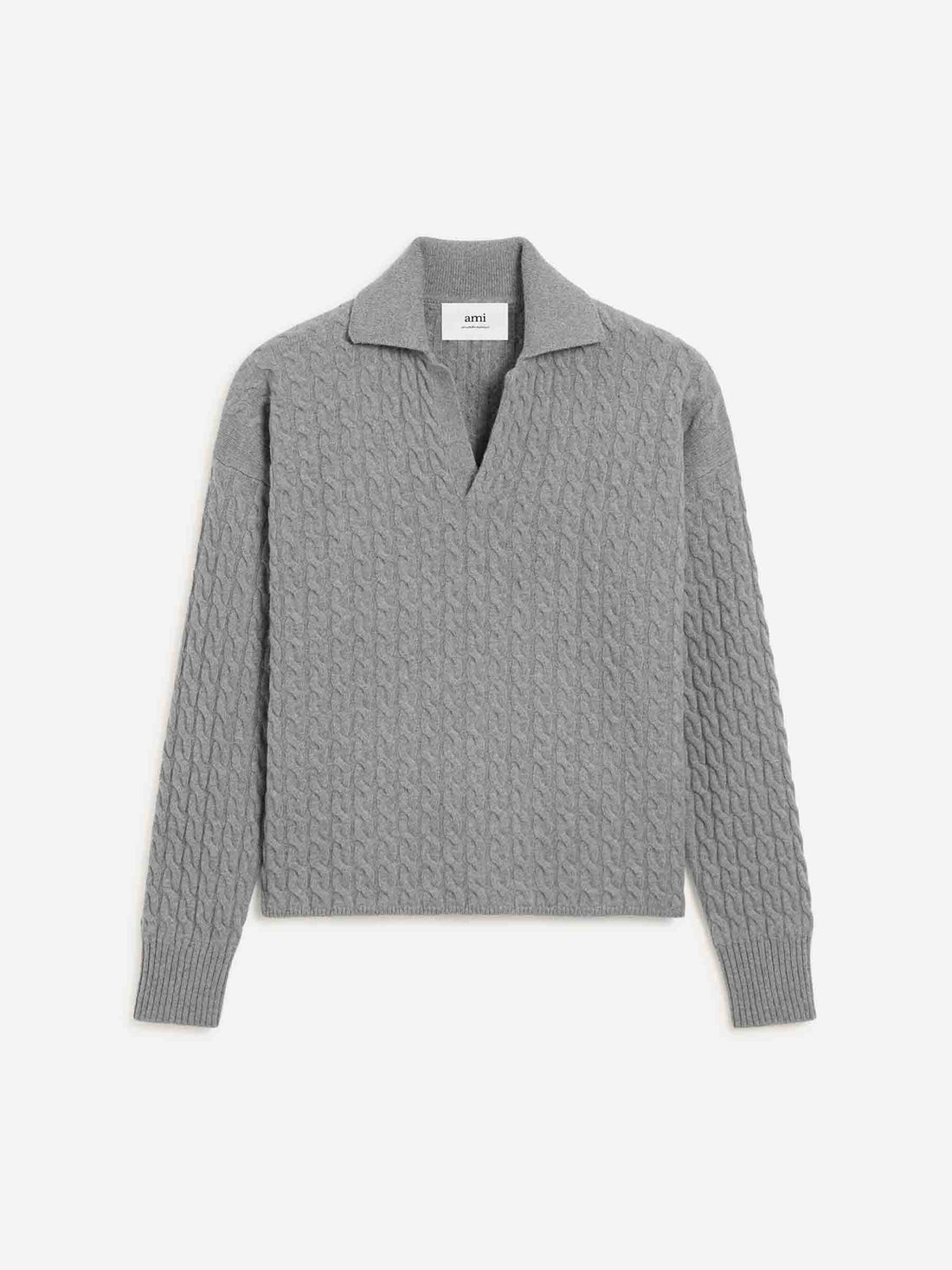 Outlet online Ami Paris Hombre Jersey Cuello Polo color Gris sku 542-002508 01 - Foto 1