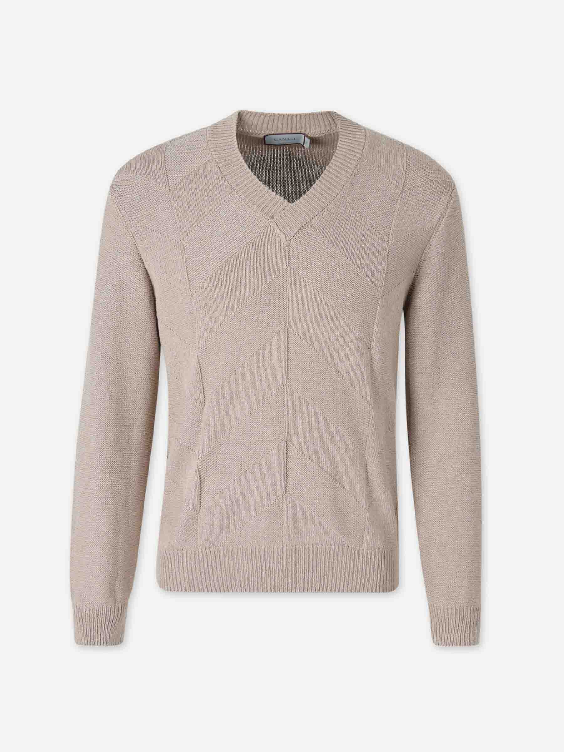 Canali Hombre Barcelona Jersey de Cuello Pico color Marrón sku 542-002598 01 - Foto 1