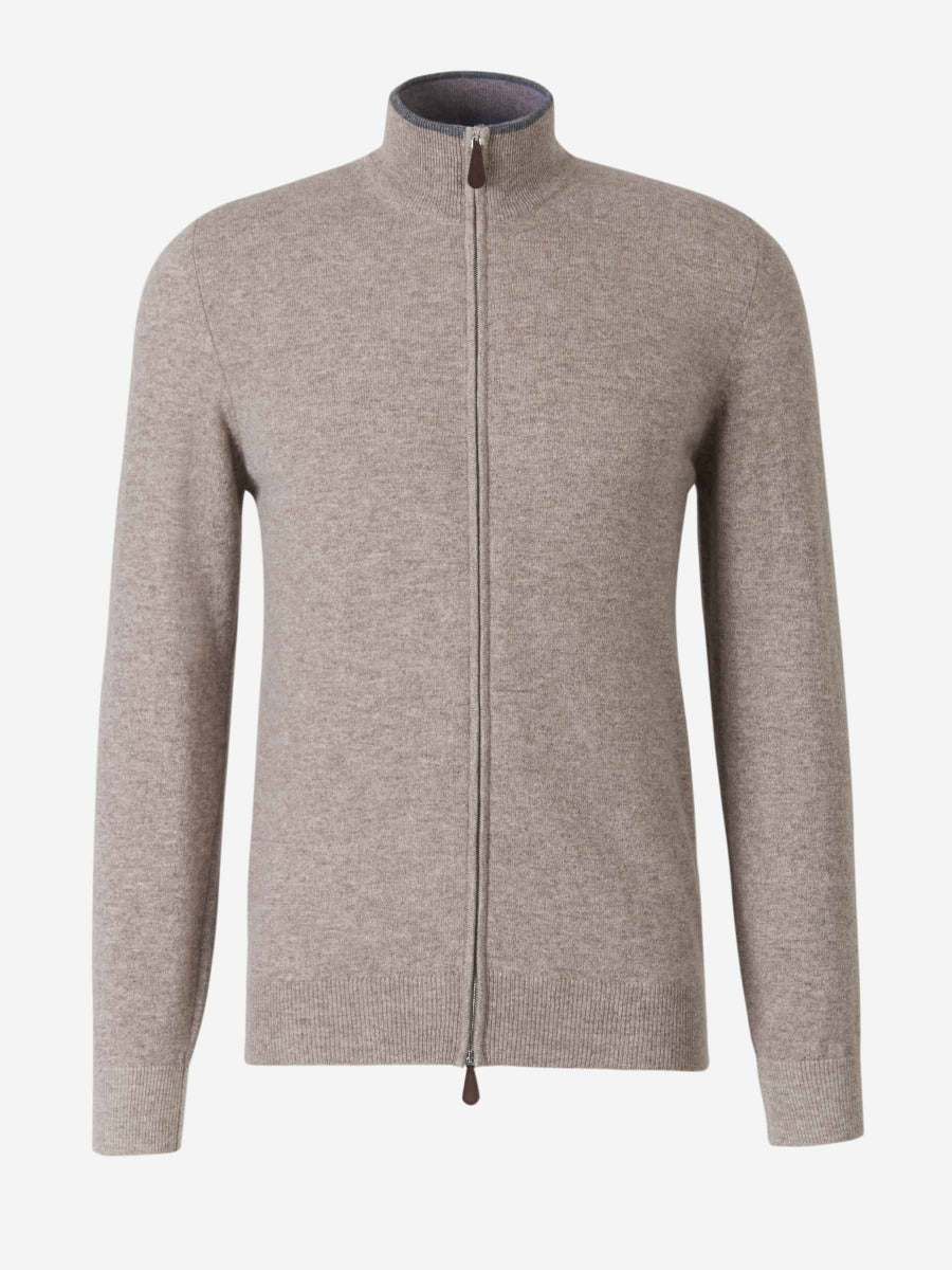 Outlet online Santa Eulalia Hombre Cárdigan Bicolor Cashmere color Topo sku 543-000856 02 - Foto 3