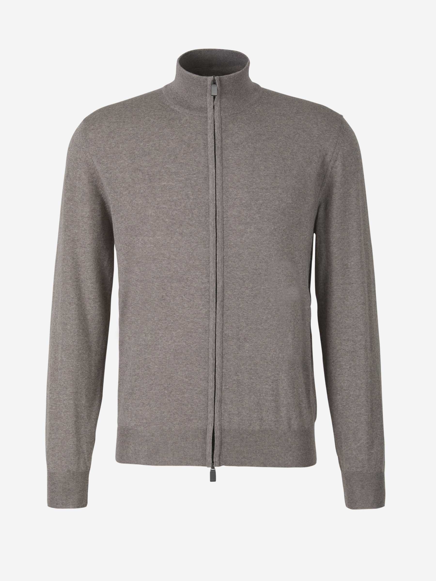 Outlet online Canali Hombre Cárdigan Cremallera Lana color Azul Denim sku 543-000864 03 - Foto 1