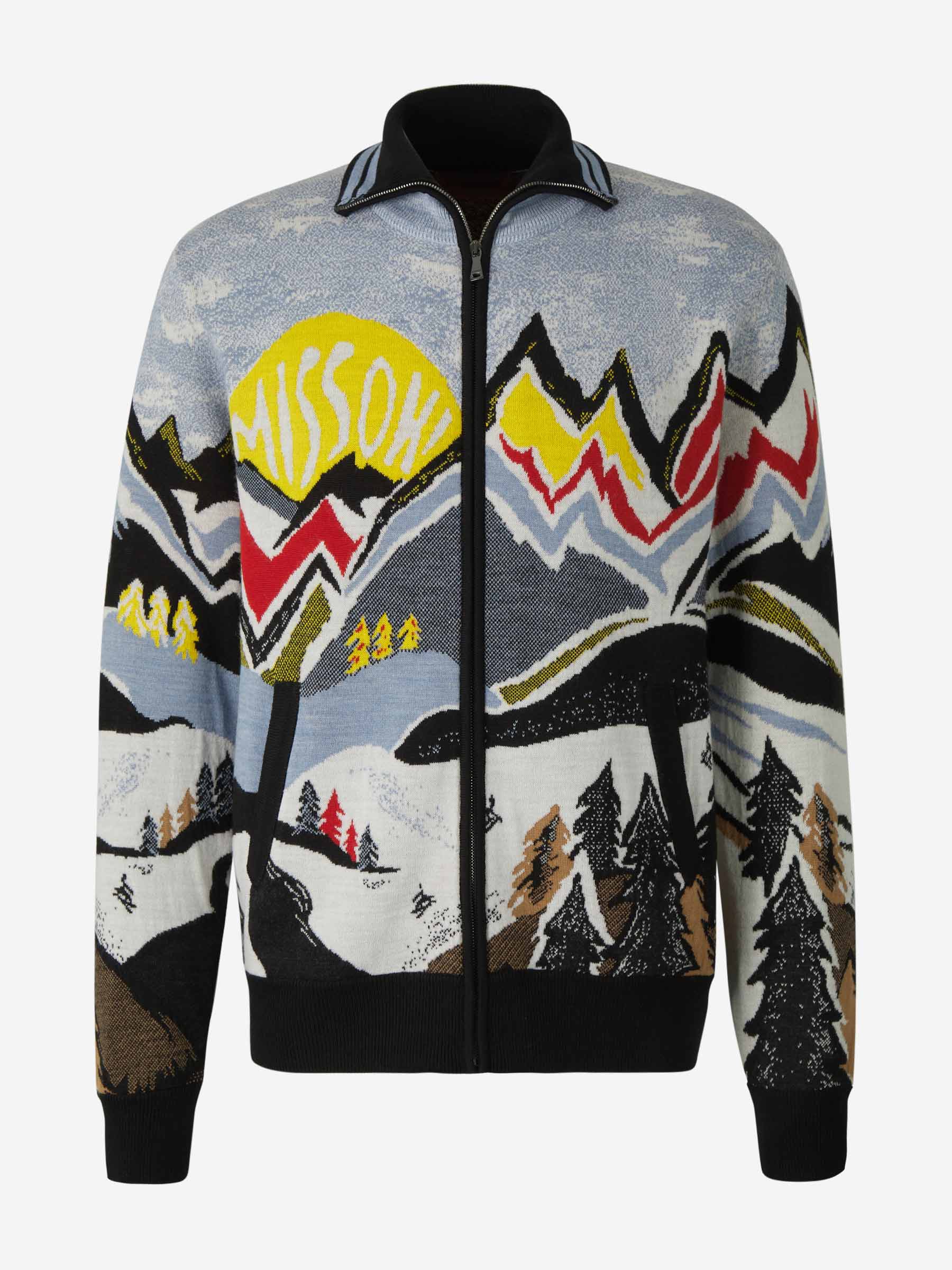 Outlet online Missoni Hombre Cárdigan Paisaje Punto color Azul Cielo sku 543-000867 01 - Foto 1