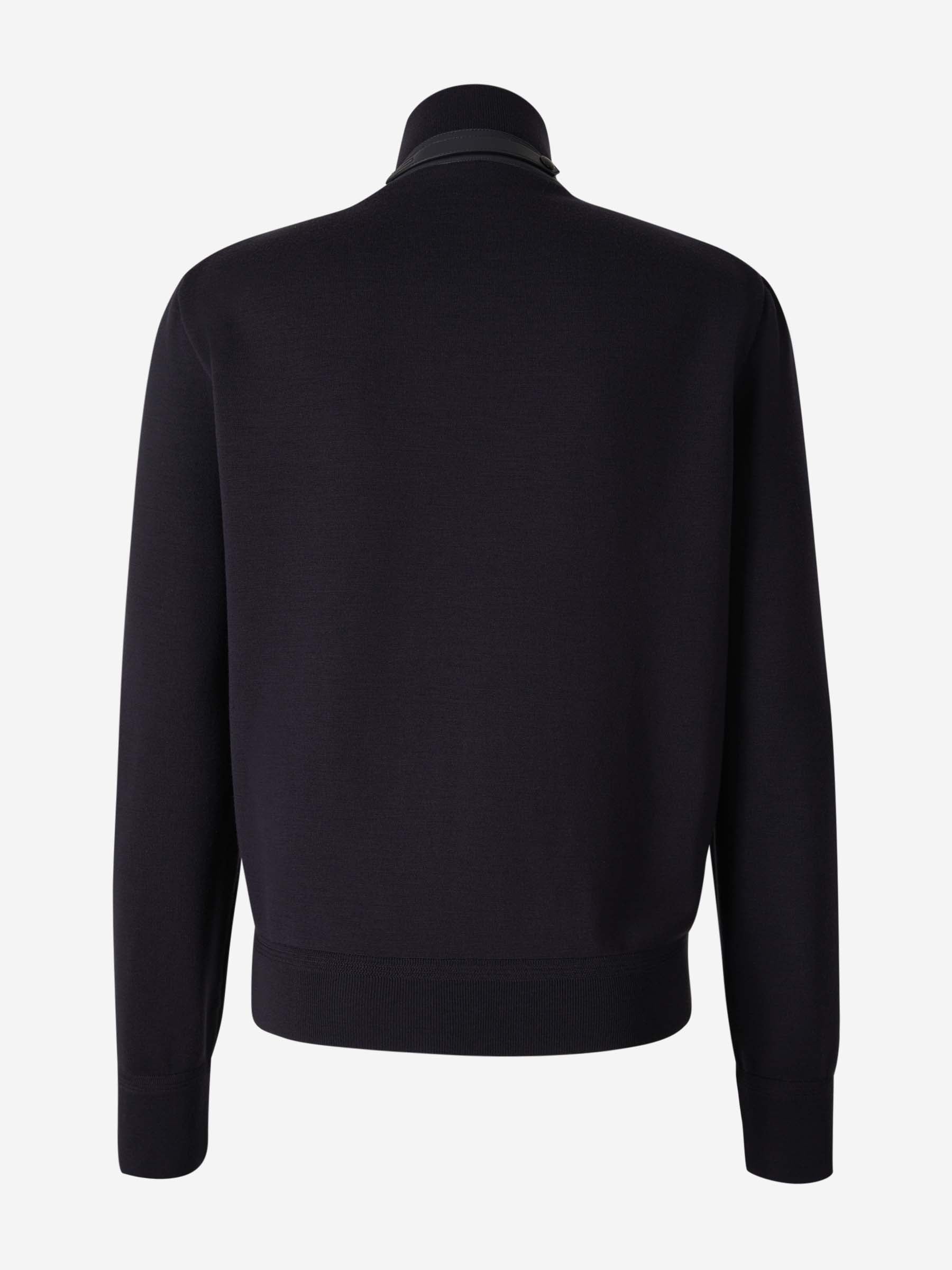 Outlet online Tom Ford Hombre Cárdigan Cremallera Lana color Azul Noche sku 543-000910 01 - Foto 2