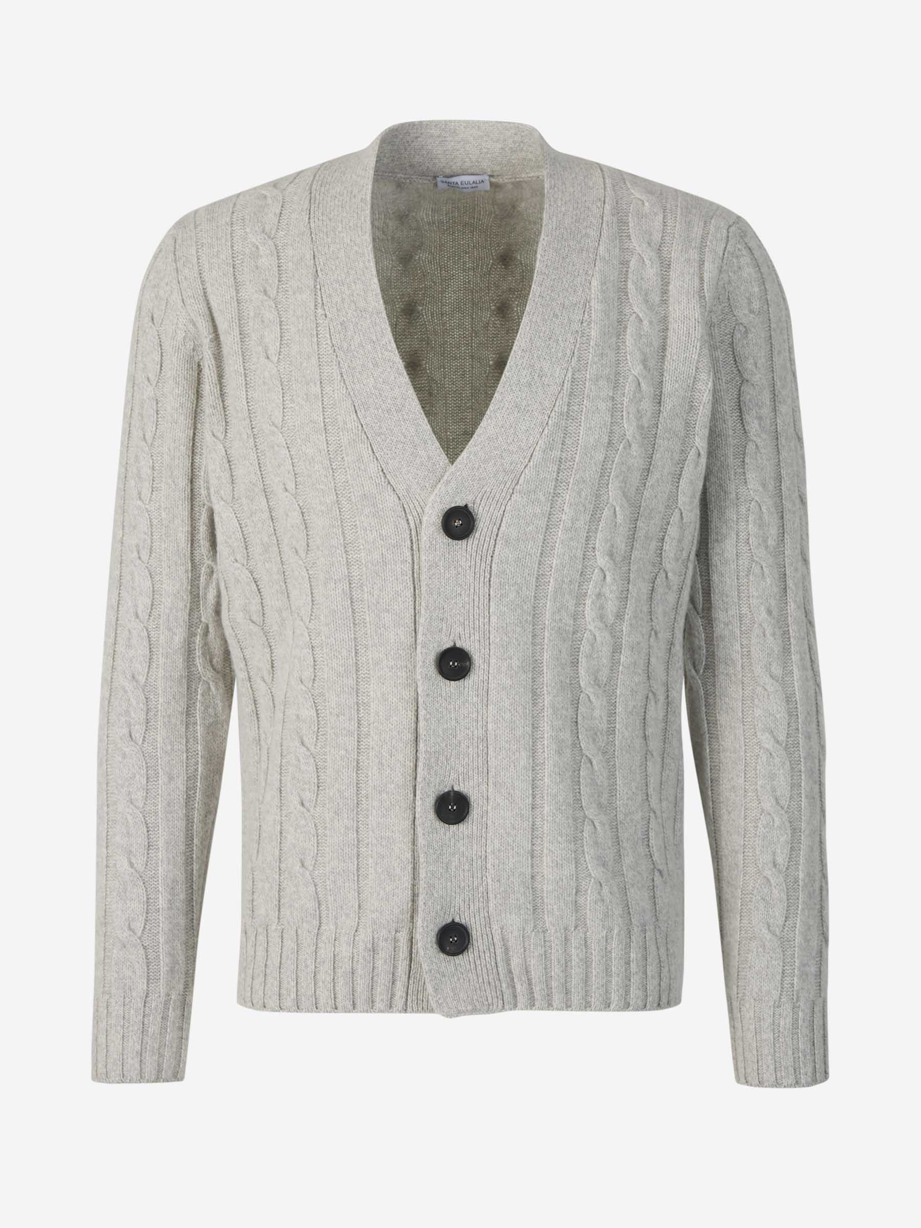 Outlet online Santa Eulalia Hombre Cárdigan Punto Trenzado color Gris Claro sku 543-000944 01 - Foto 1