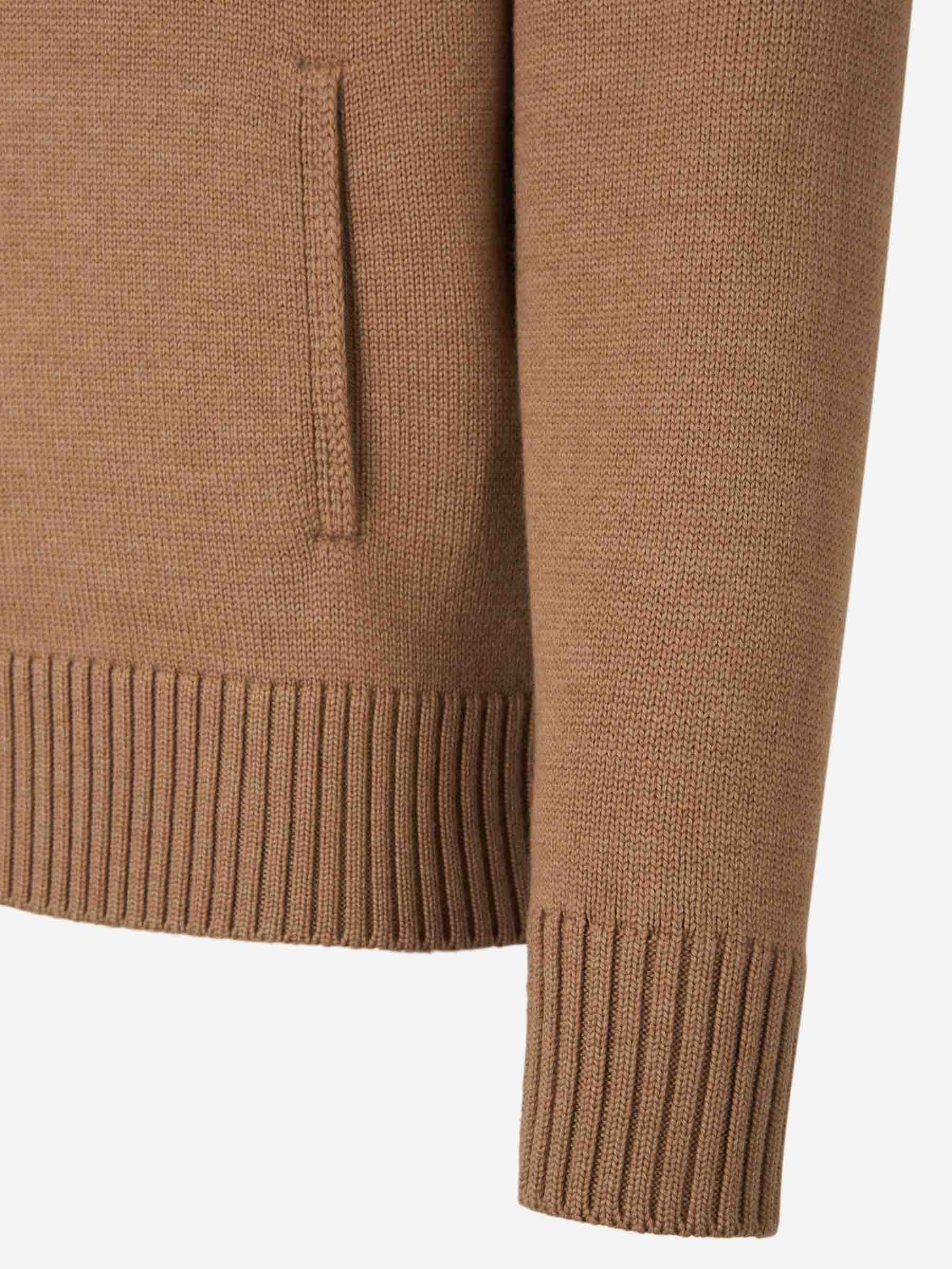 Outlet online Gran Sasso Hombre Cárdigan Punto Lana color Camel sku 543-000983 02 - Foto 5