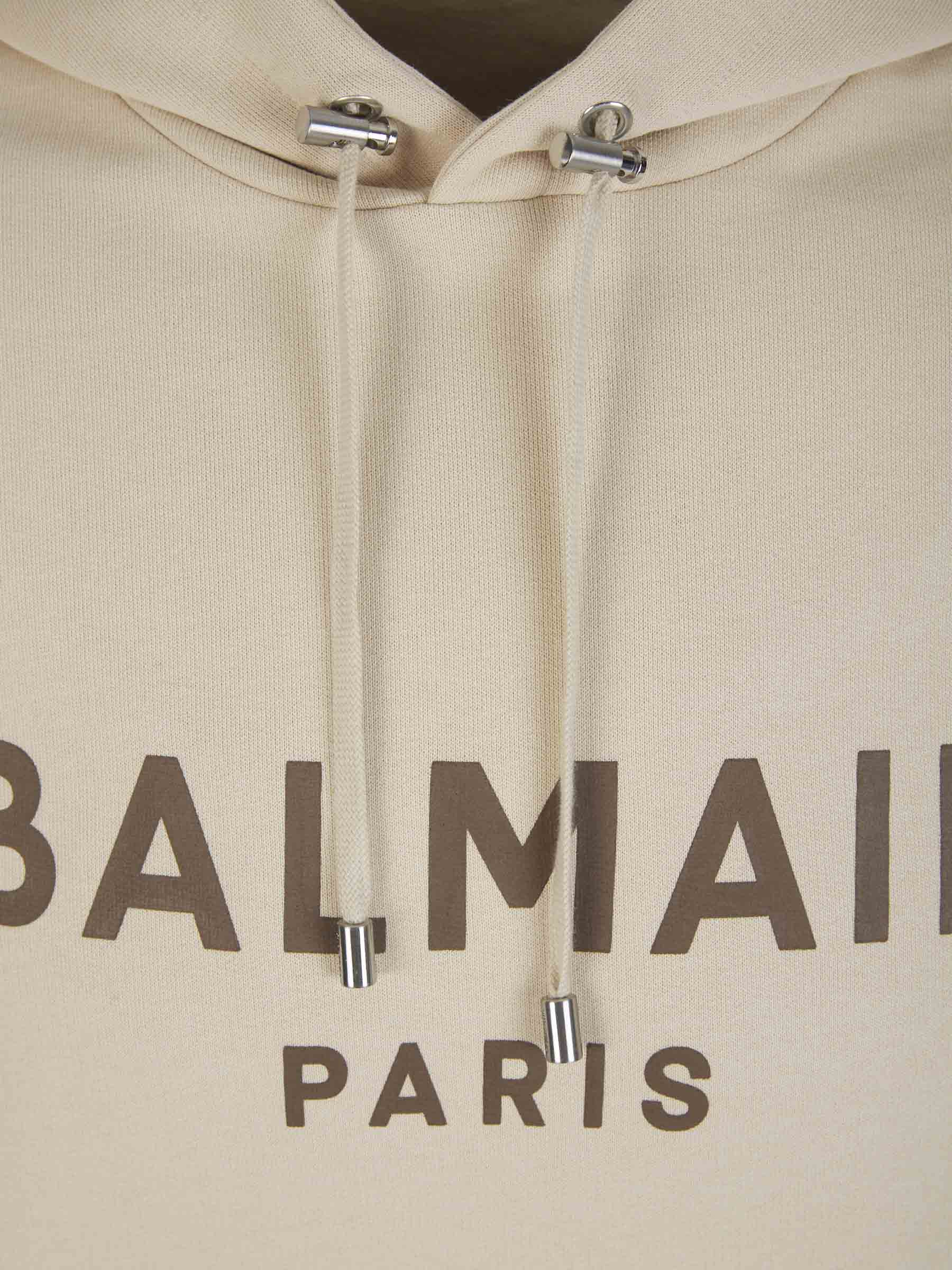 Outlet online Balmain Hombre Sudadera Logo Capucha color Crema sku 545-001354 01 - Foto 3